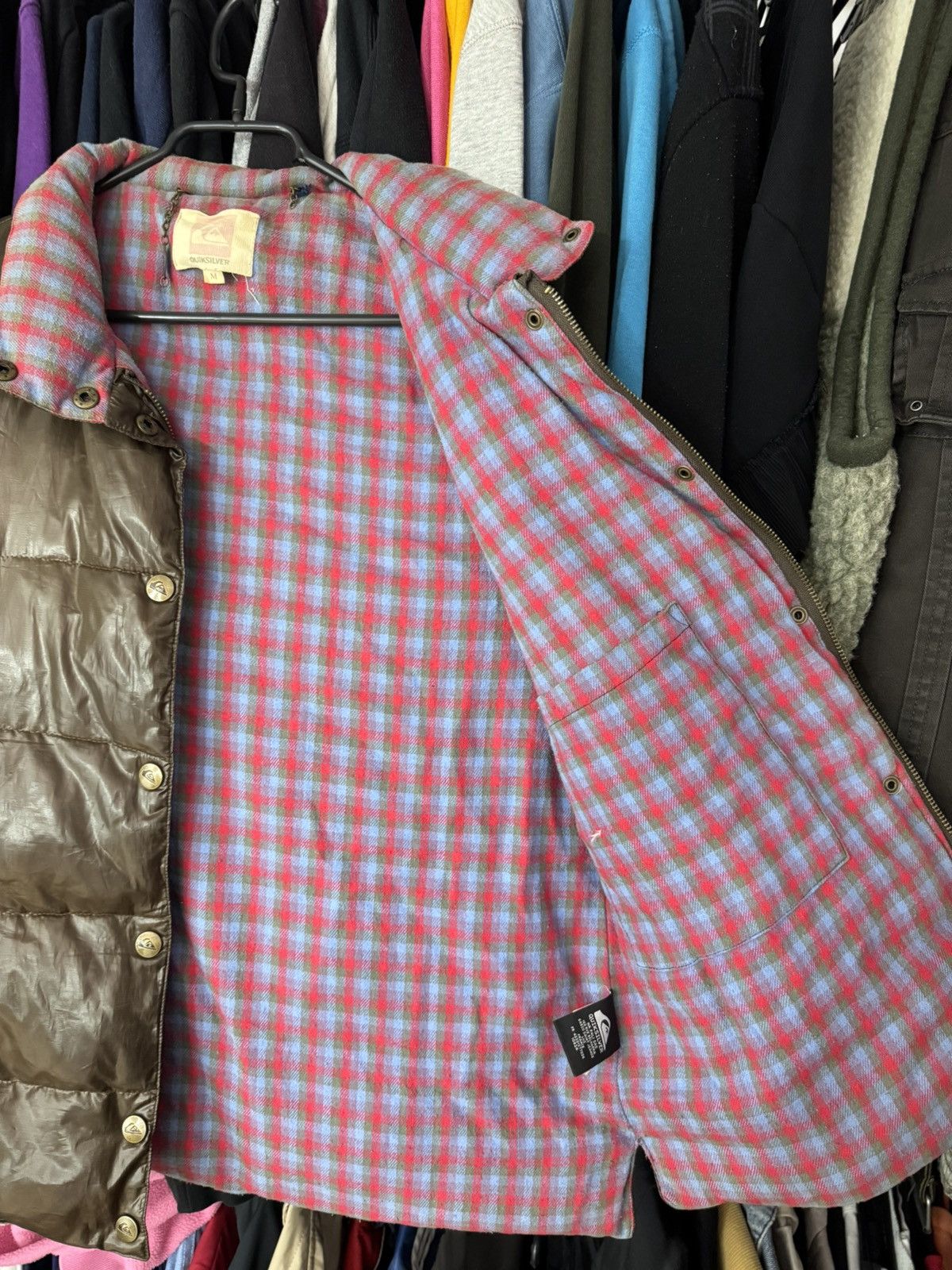 Quiksilver × Vintage Vintage Brown Puffer Vest Shiny Y2k skate swag hooks up drip Size US M / EU 48-50 / 2 - 3 Thumbnail