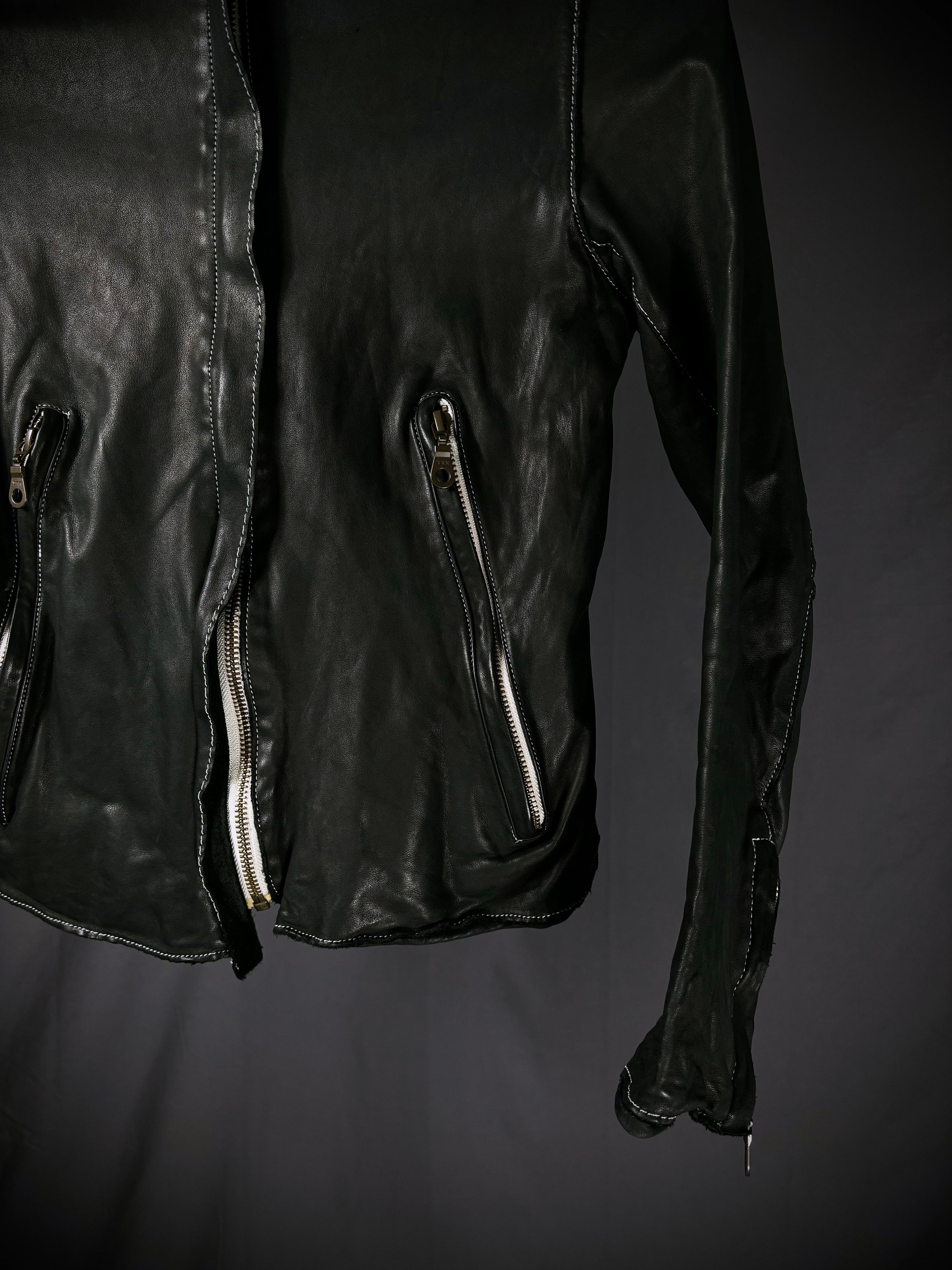Japanese Brand Sisii Contrast Stitch Washable Leather Jacket Size XXS / US 00 / IT 34 - 5 Thumbnail