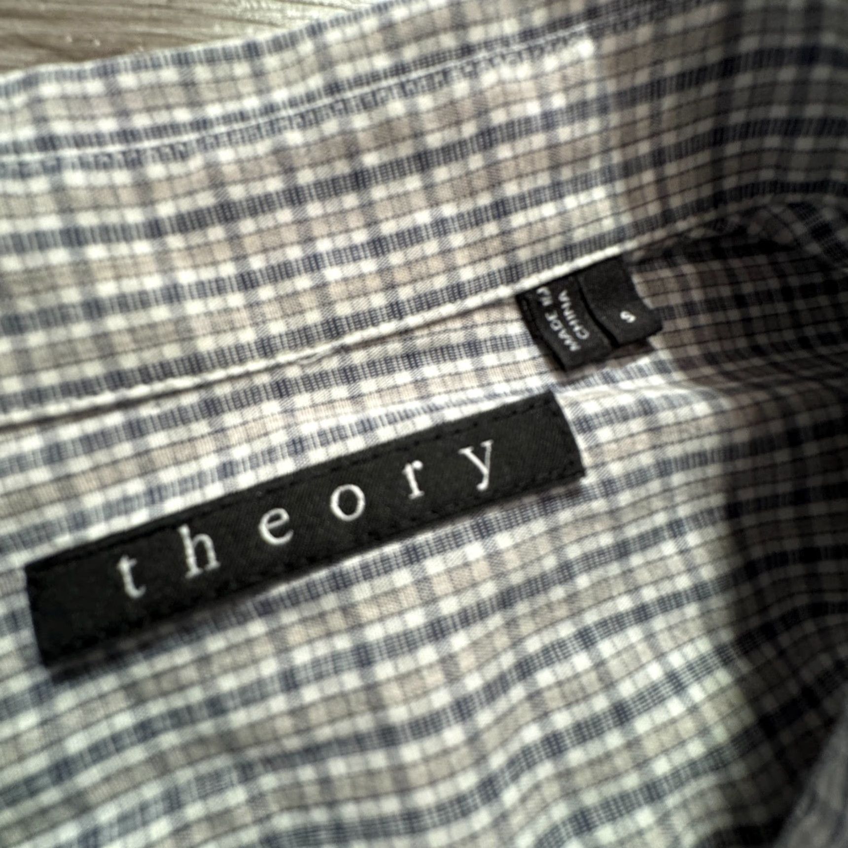 Theory Theory Shirt Mens Small Gray Plaid Cotton Preppy Button-Up Size US S / EU 44-46 / 1 - 3 Thumbnail