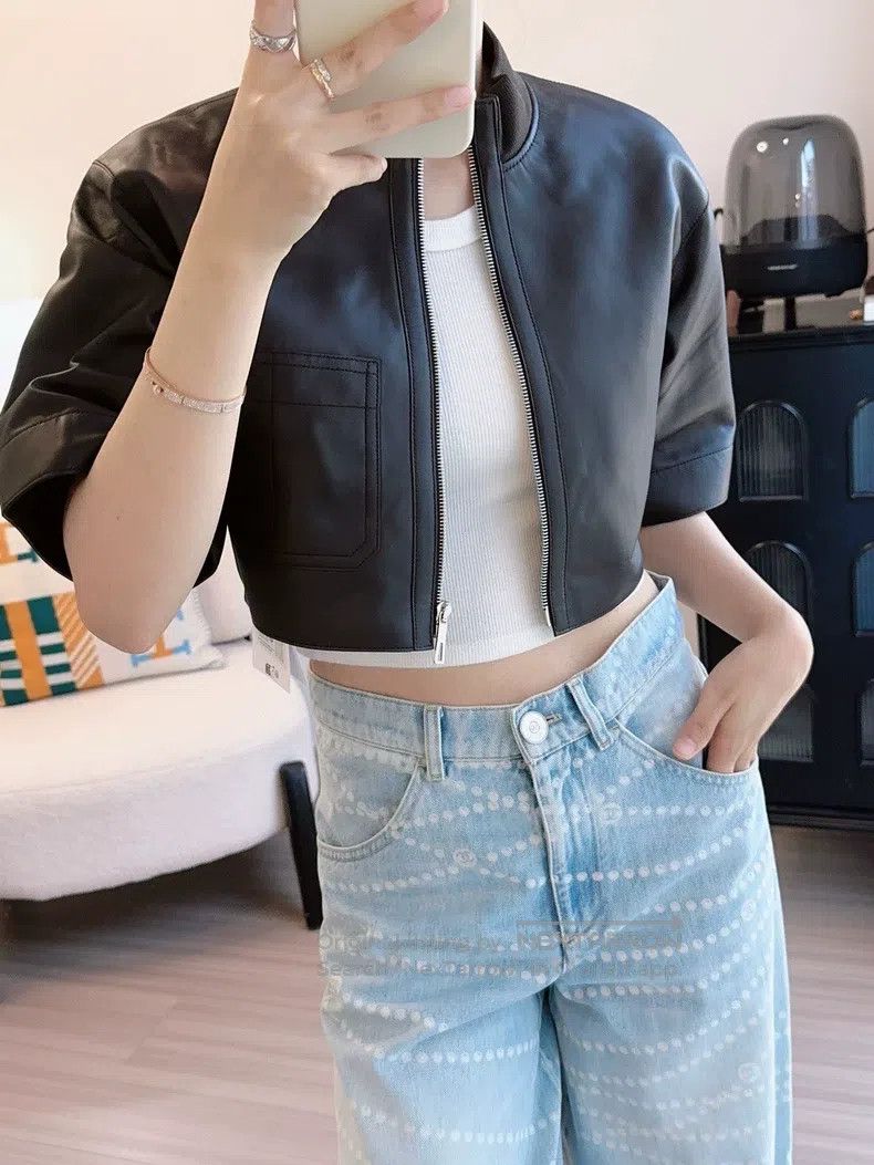 Hermes Hermes Coffee brown shorts leather jacket Size XXS / US 00 / IT 34 - 5 Thumbnail