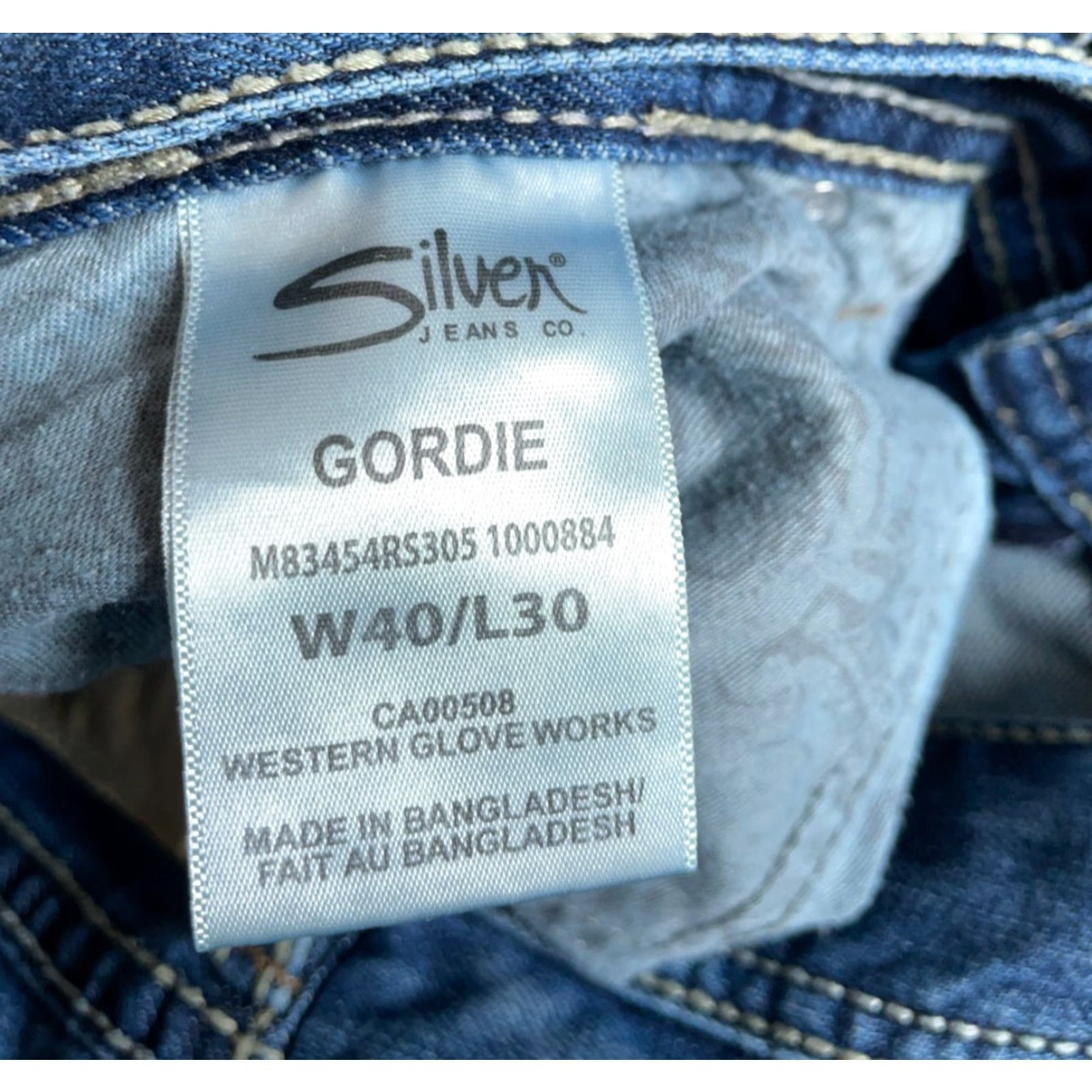 Silver Jeans Co. Silver Jeans Gordie Jeans Adult 36x29 Blue Denim Flap Pockets Straight 5-Pocket Mens Size US 36 / EU 52 - 4 Thumbnail