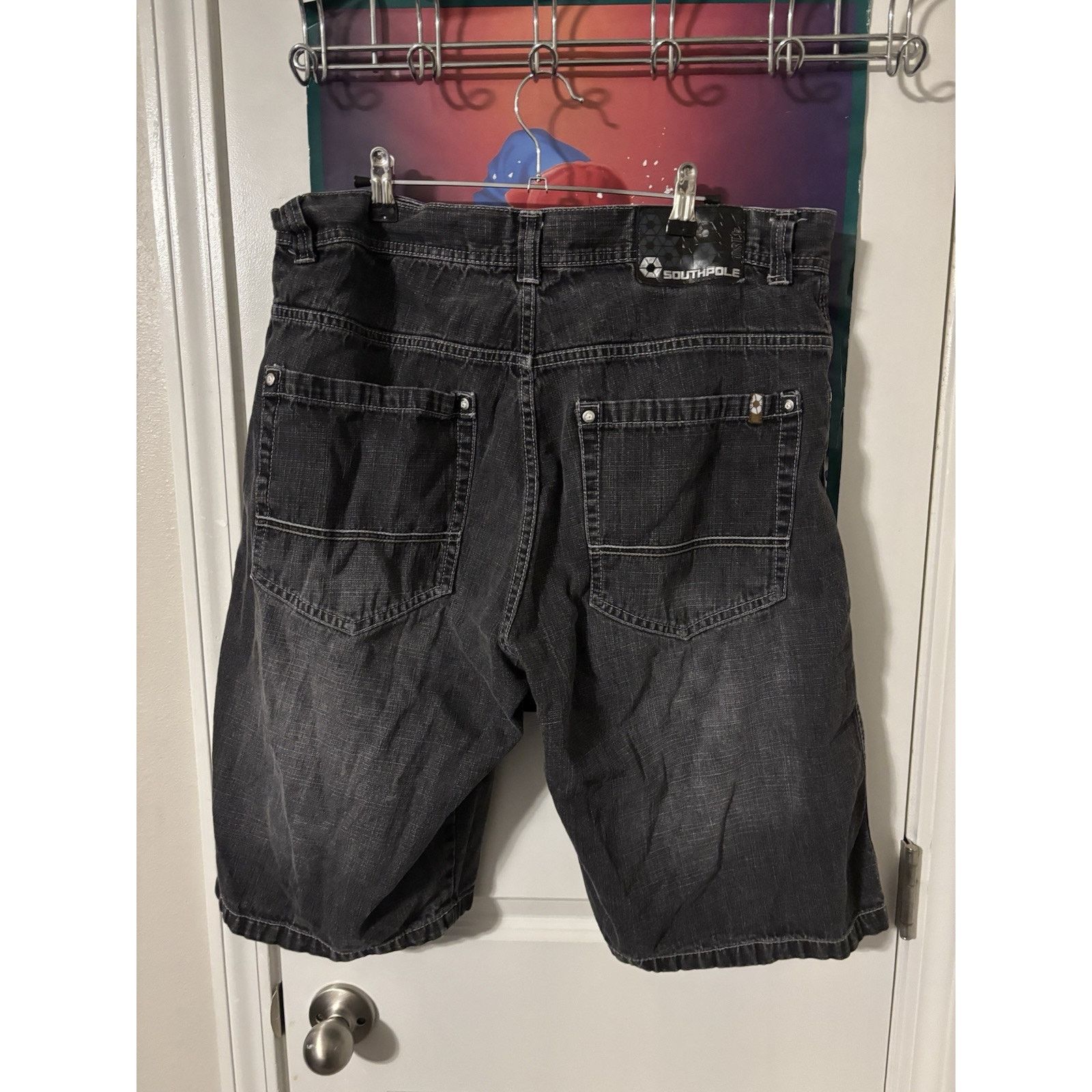 Vintage Southpole Denim Shorts Men 38 Y2K Fade Black Baggy Loose Size US 38 / EU 54 - 1 Thumbnail