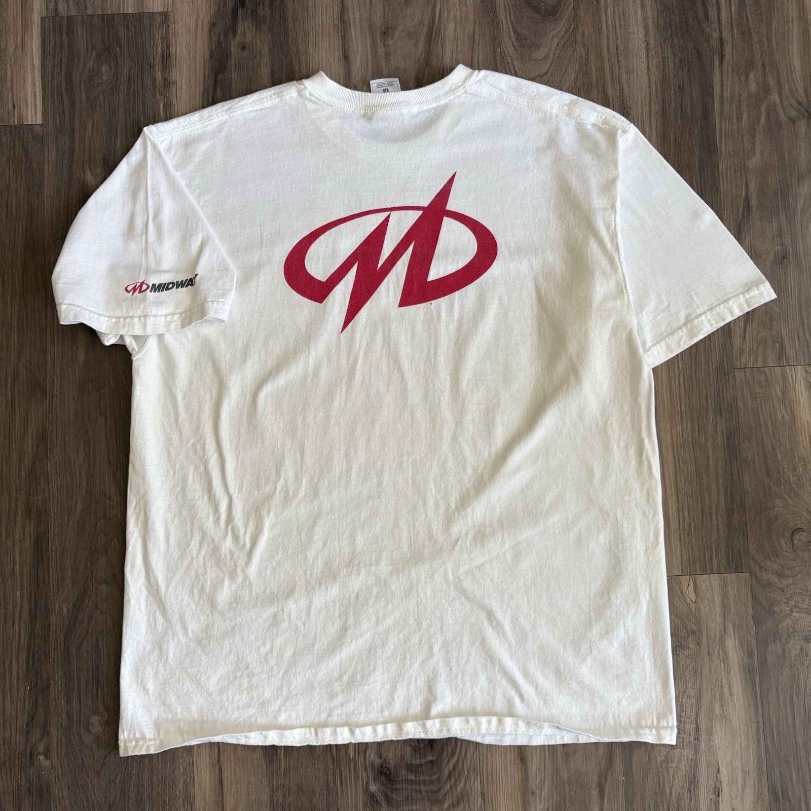 Vintage Vintage Midway Video Game Promo T-Shirt Size XL White 1990s Size US XL / EU 56 / 4 - 5 Thumbnail