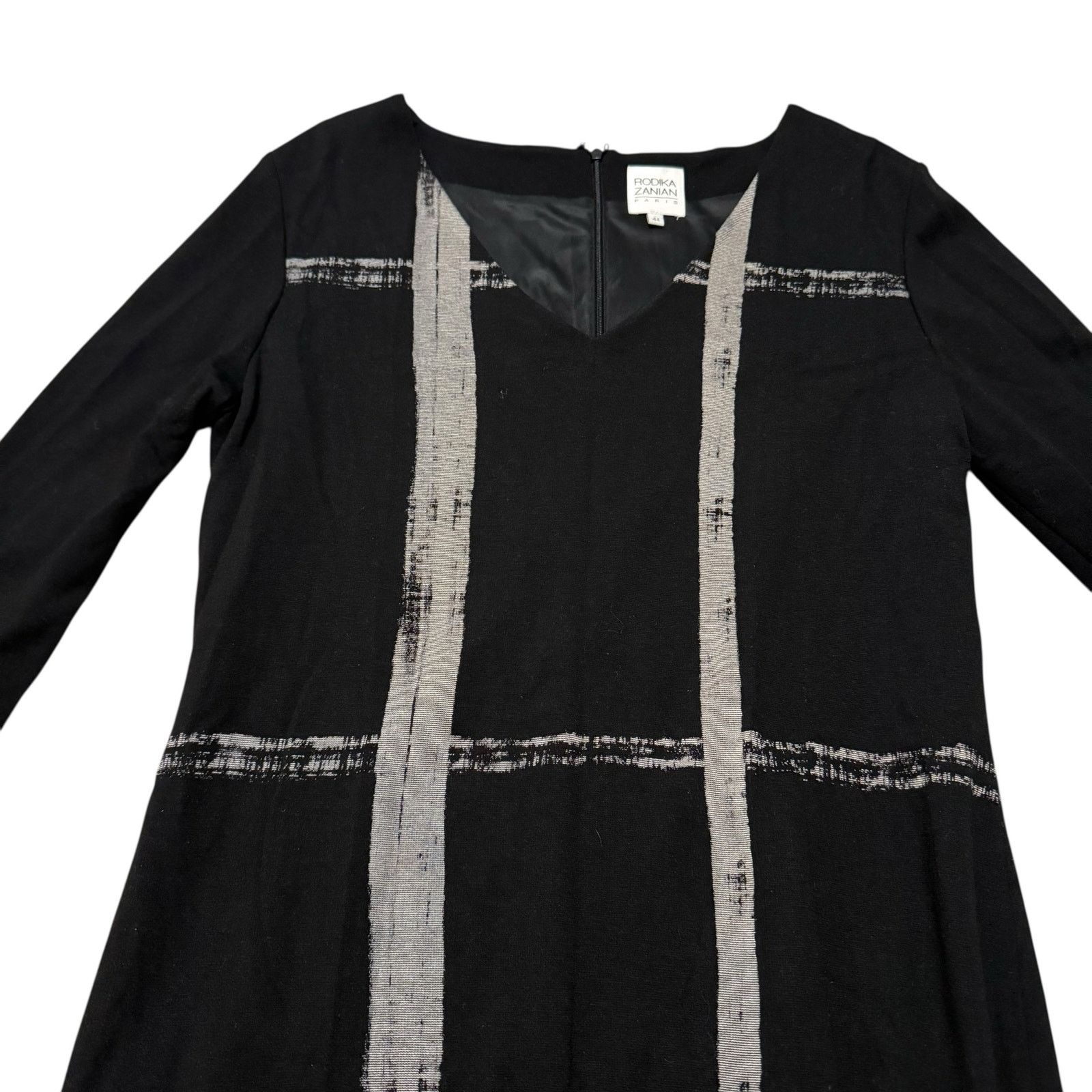 Other Rodika Zanian Long Sleeve Midi Dress Black Gray FR 44 US 12 Size XL / US 12-14 / IT 48-50 - 5 Thumbnail