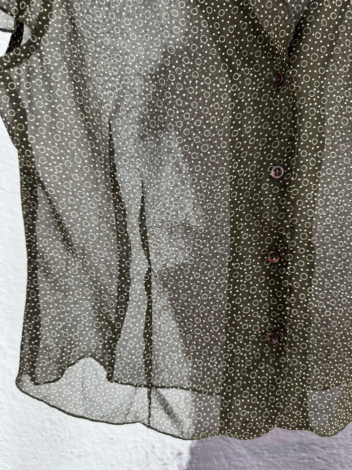 Designer Jake’s Transperent Brown blouse flower short sleeve Size M / US 6-8 / IT 42-44 - 4 Thumbnail