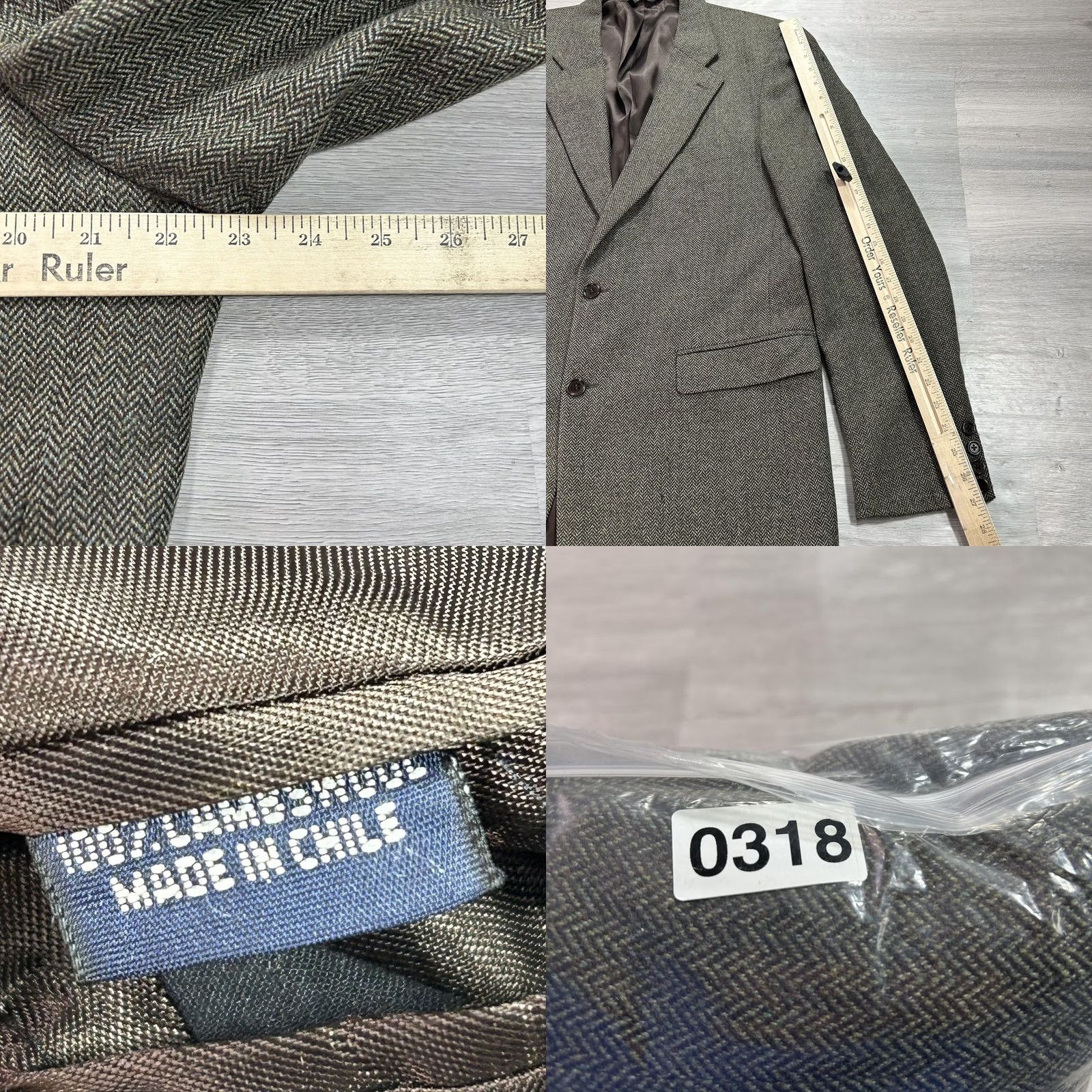 Brooks Brothers Brooks Brothers 346 Mens Blazer Sport Coat Jacket Long Wool Tweed Herringbone Brown Notch Lapel Two-Button 44L Size 44R - 9 Thumbnail