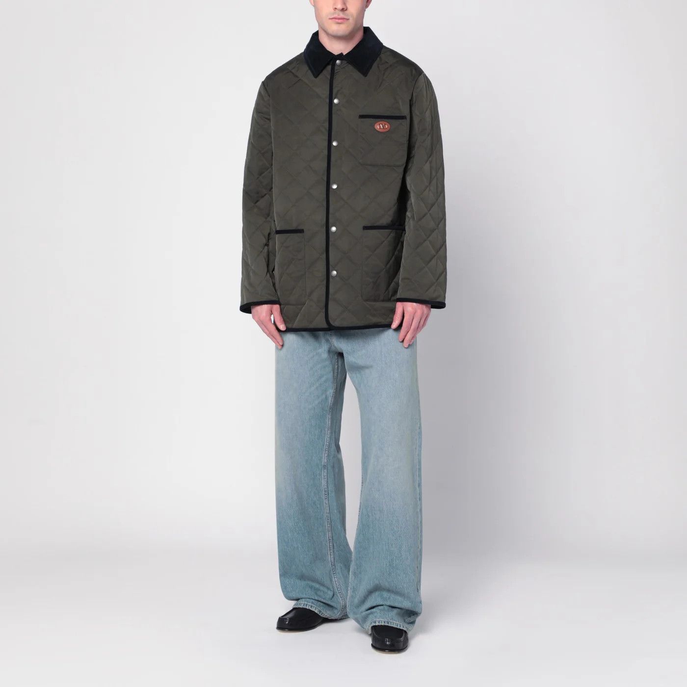 Valentino o1d2blof0326 Vlogo Patch Jacket in Olive Green Size US L / EU 52-54 / 3 - 2 Thumbnail