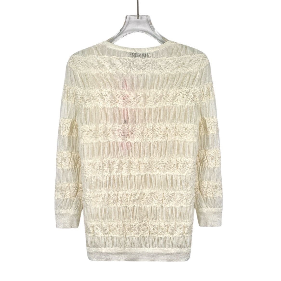 Dior Christian Dior Beige Long Sleeve Lace Coat K26WX Size XS / US 0-2 / IT 36-38 - 2 Thumbnail