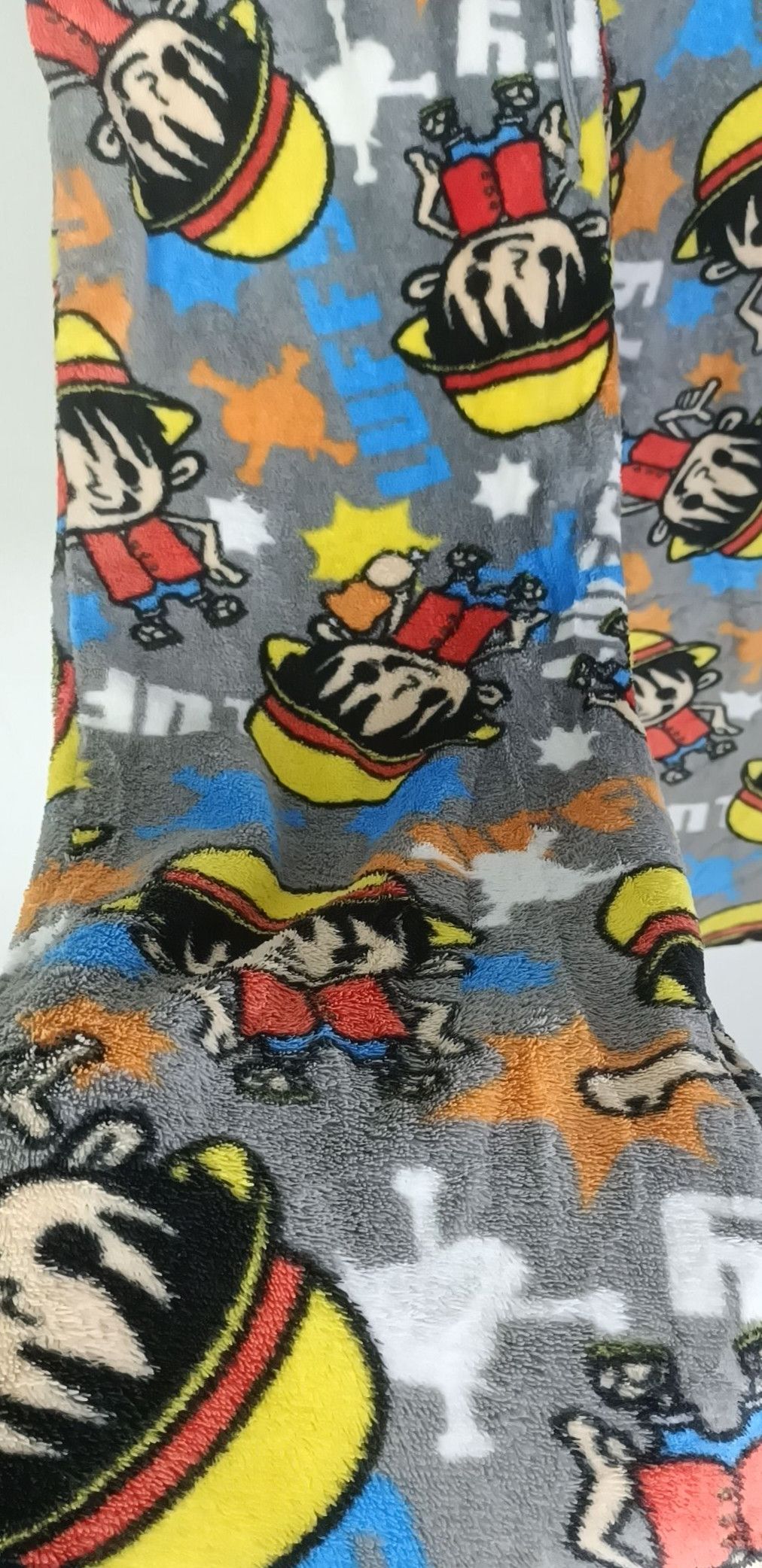 One Piece One Piece D Luffy Over Print Fleece Pants Size US 37 - 6 Thumbnail