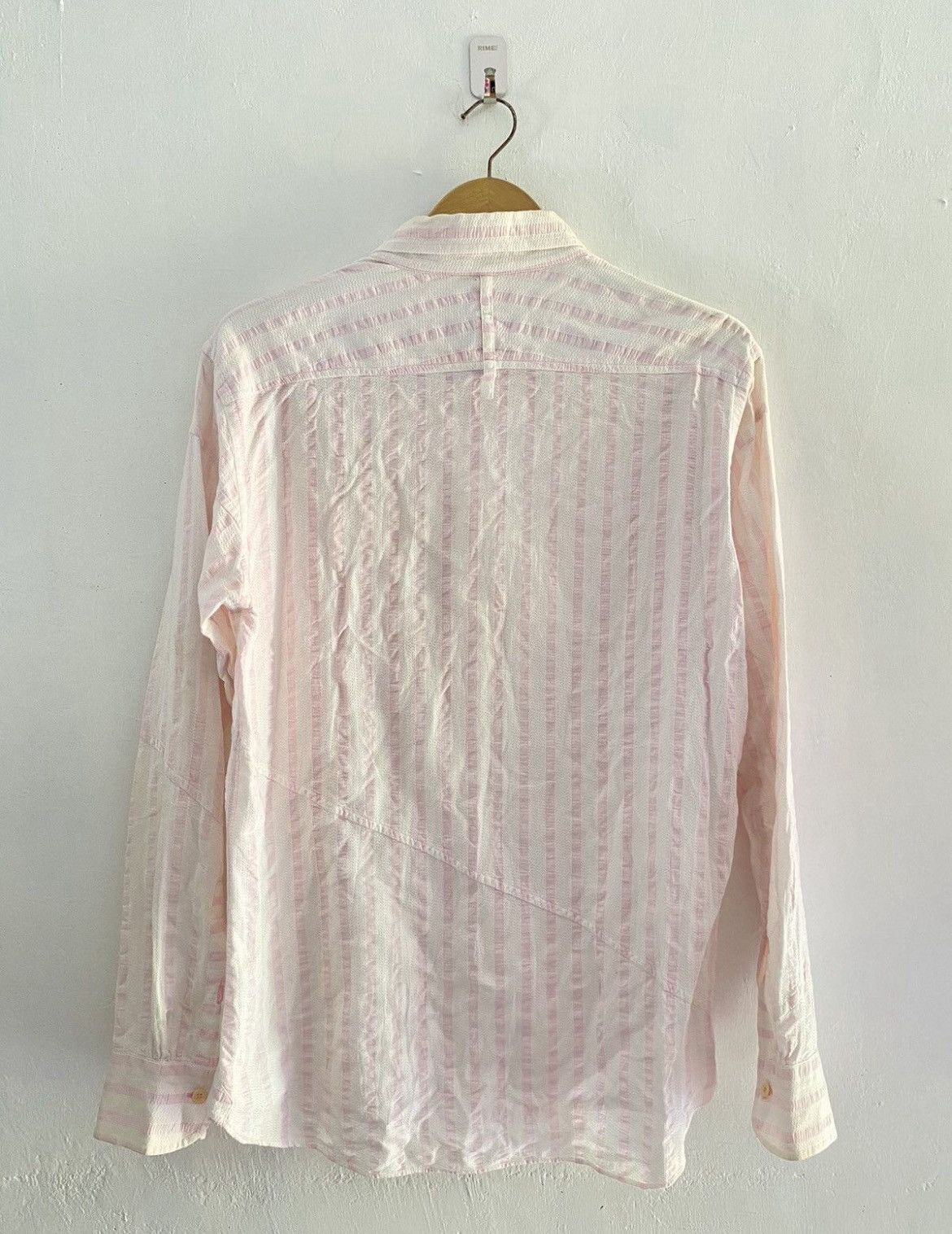 20471120 Vintage Nicole club for men asymmetrical striped shirt Size US M / EU 48-50 / 2 - 2 Thumbnail