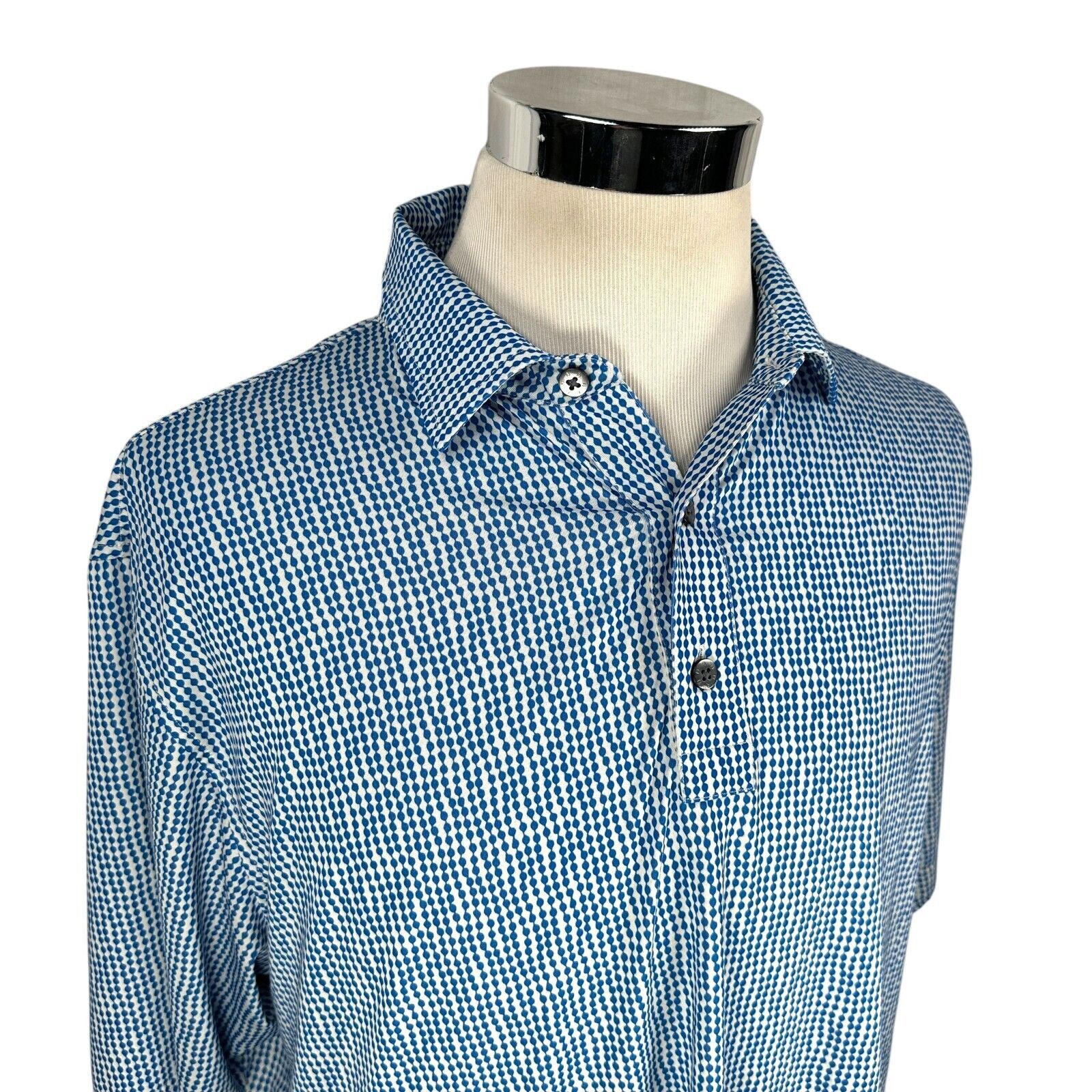 Footjoy FootJoy Polo Shirt Men’s XL Blue Stretch Geometric Size US XL / EU 56 / 4 - 2 Thumbnail