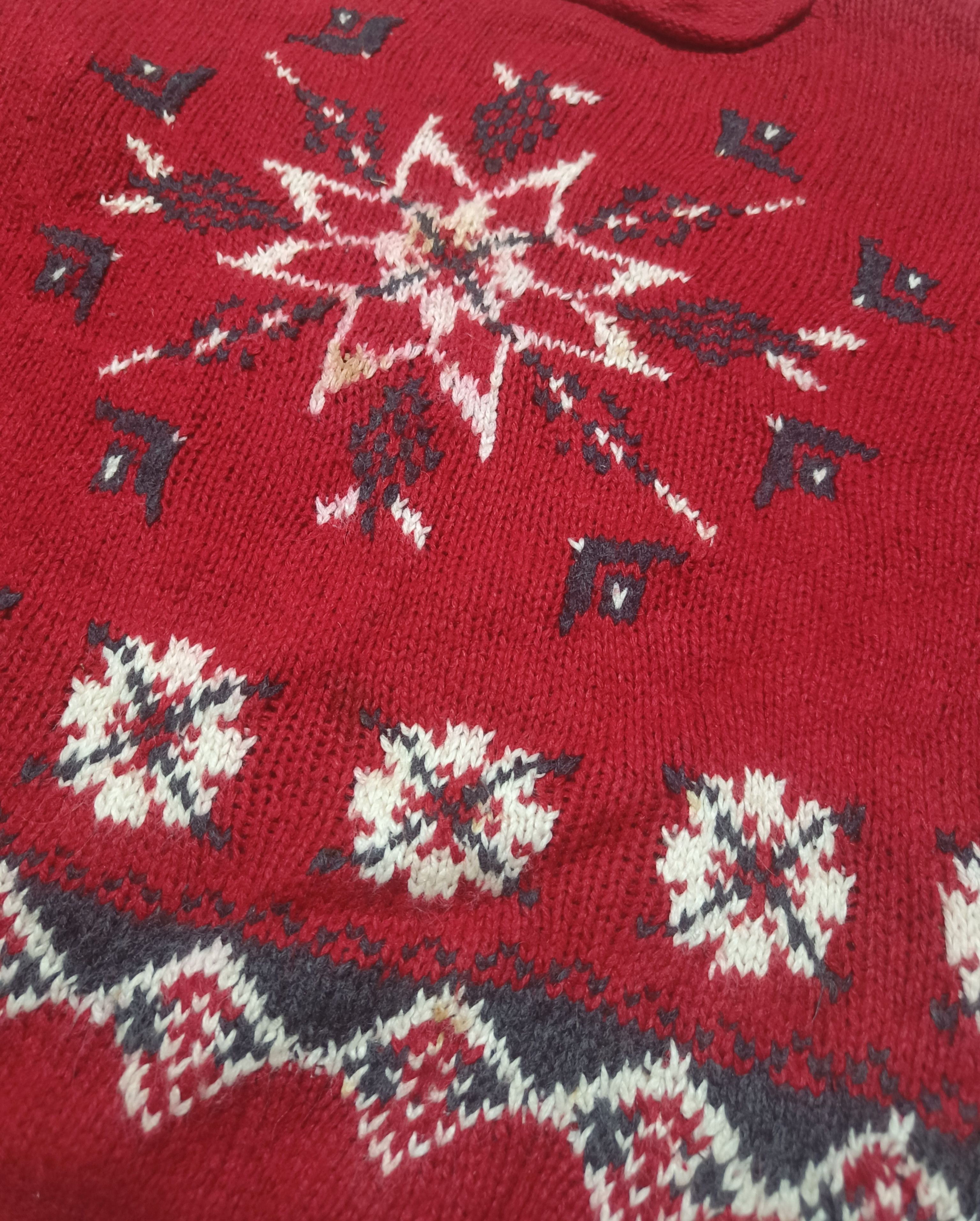 Other Vintage TRUE MARK Women's Star Floral Motifs Knit Sweater Size L / US 10 / IT 46 - 9 Thumbnail