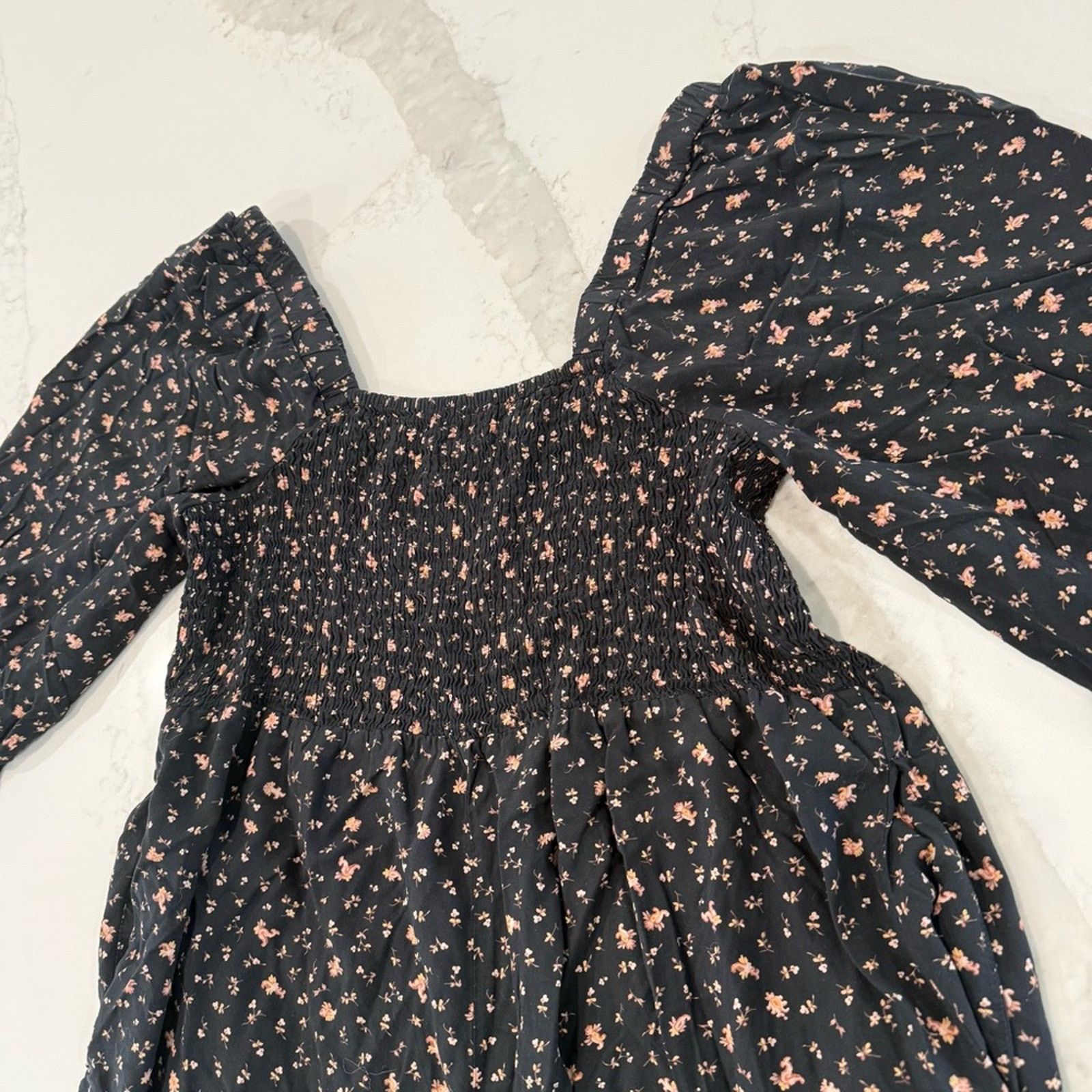 Madewell Madewell Lucie ElbowSleeve Smocked WideLeg Jumpsuit Womens 6 Size 28" / US 6 / IT 42 - 11 Thumbnail