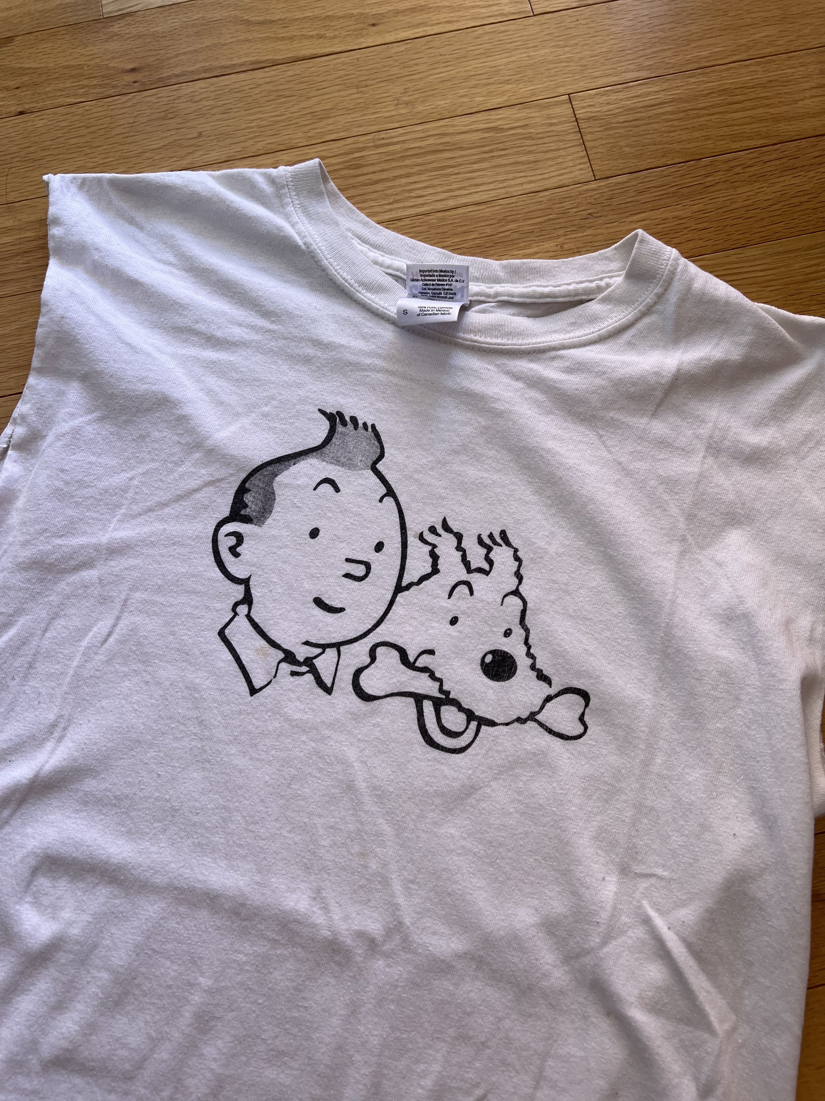 Vintage Vintage Tintin & Milou Cut-Off Tee Size US S / EU 44-46 / 1 - 2 Thumbnail
