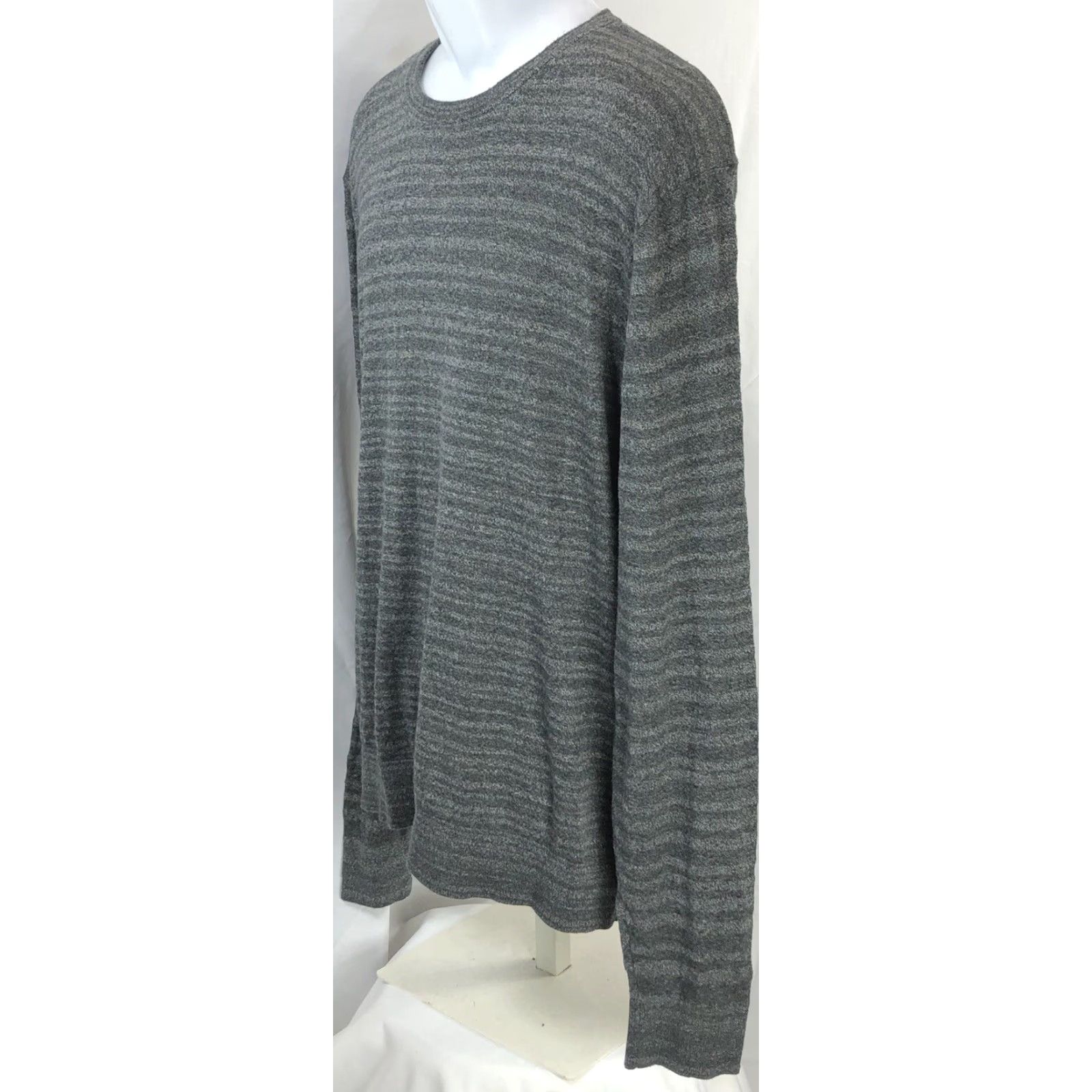 Michael Kors Michael Kors Women's XL Gray Stripe Cotton Knit Sweater Pullover Long Sleeve Crew Neck, Classic City Preppy Size US XL / EU 56 / 4 - 2 Thumbnail