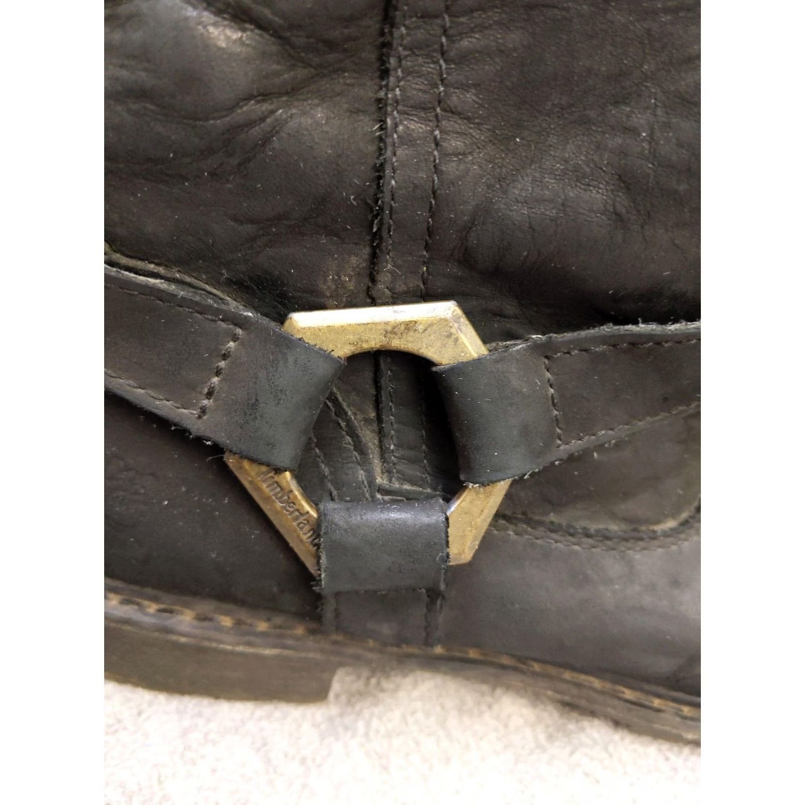 Timberland Timberland Womens Boots 9 Black Leather Mid-Calf Biker Pull On 8604A Size US 9 / IT 39 - 5 Thumbnail