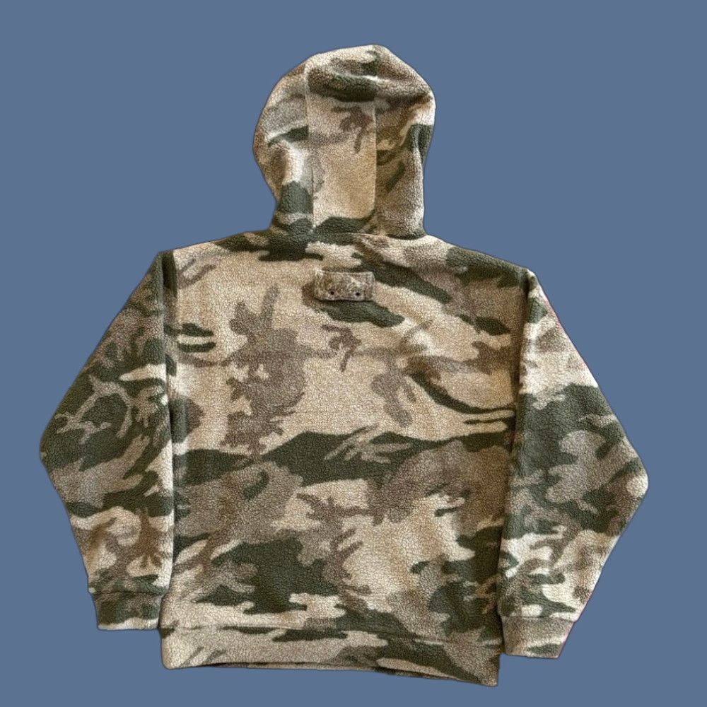 Vintage Cabela's Hoodie Mens M Brown Green Camo Berber Fleece Sweatshirt Hunting Outdoor Camouflage Pullover Long Sleeve Beige Size US M / EU 48-50 / 2 - 1 Thumbnail