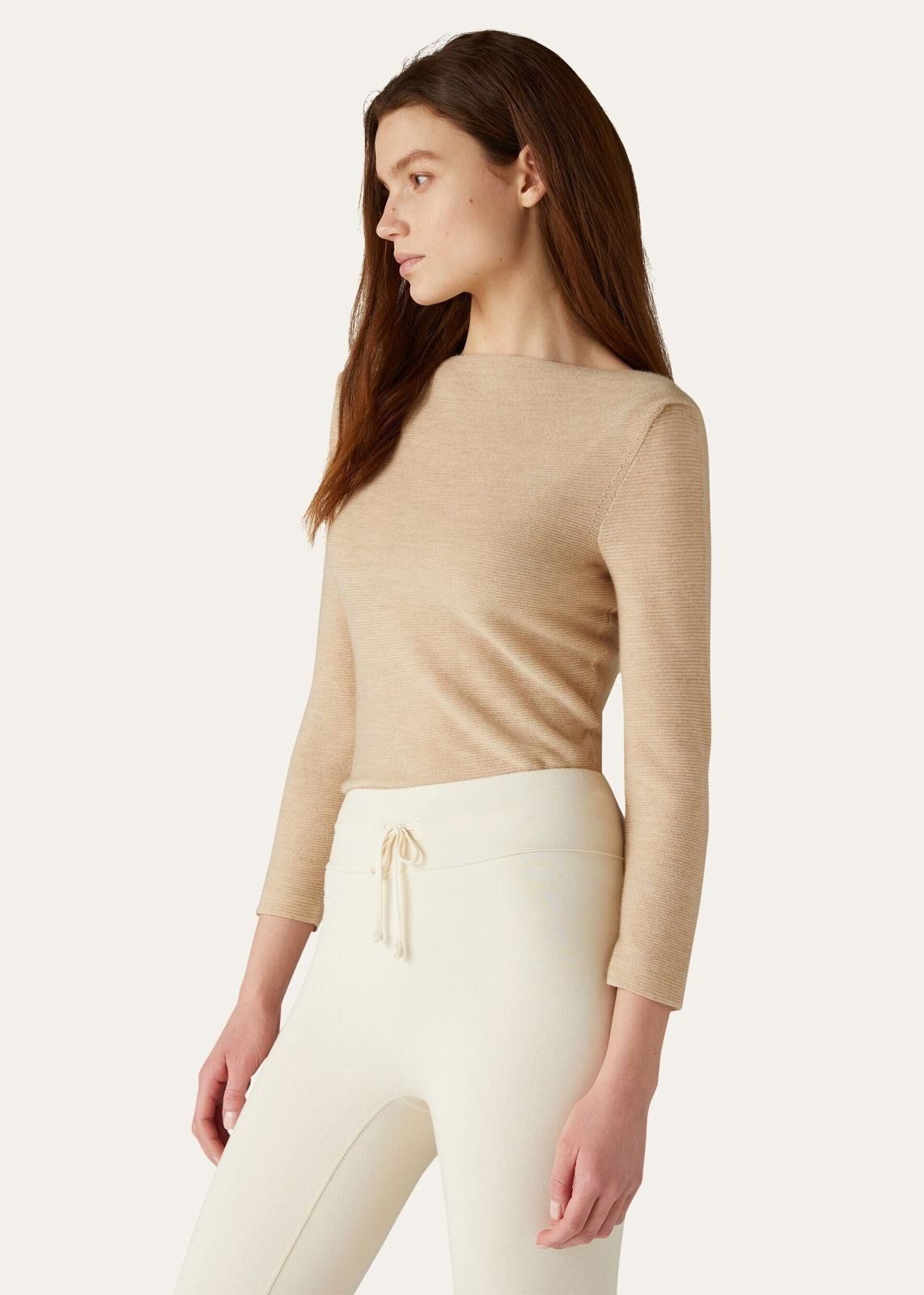 Loro Piana o1srvl11e1124 Cocooning Boat Neck Sweater in Beige Size M / US 6-8 / IT 42-44 - 2 Thumbnail