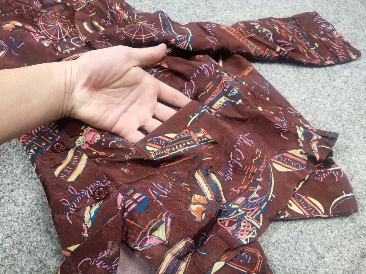 Alexa Chung Alexa Chung Design Blouse Burgundy Button Up Satin Shirt Size S / US 4 / IT 40 - 10 Thumbnail