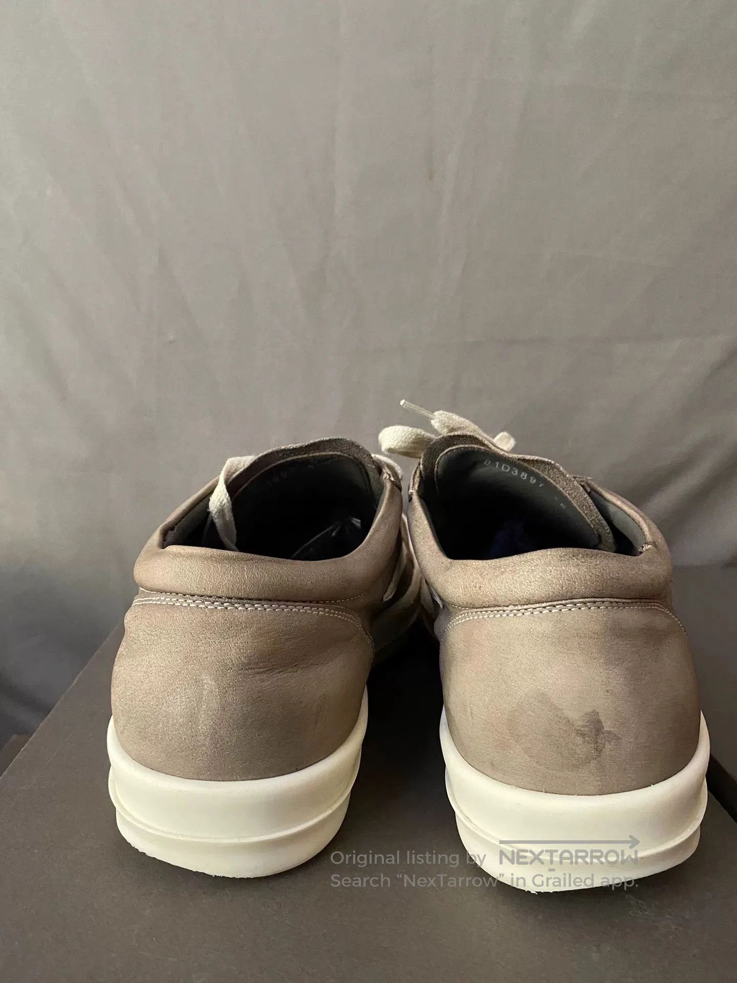 Rick Owens Rick Owens Brown Leather Low-Top Sneakers. Size US 11 / EU 44 - 4 Thumbnail