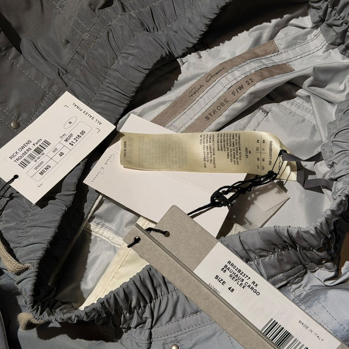Rick Owens Fw22 strobe moon reflective bahaus cargo Size US 32 / EU 48 - 3 Thumbnail