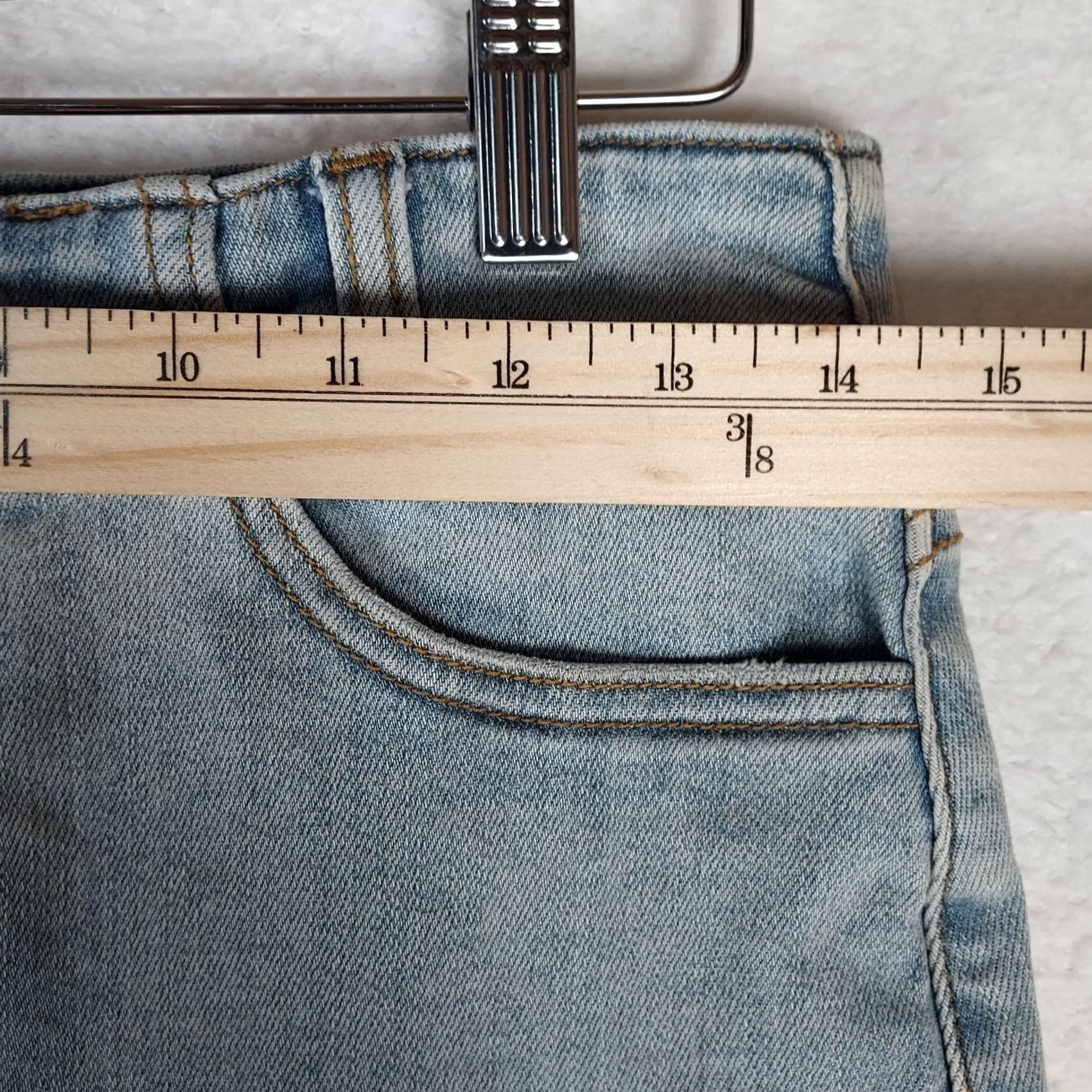 Vintage VINTAGE? No. (Skip) KanCan LA Women’s Medium Blue Denim Button Front Distressed Skirt KC913лай Size 32" / US 10 / IT 46 - 7 Thumbnail