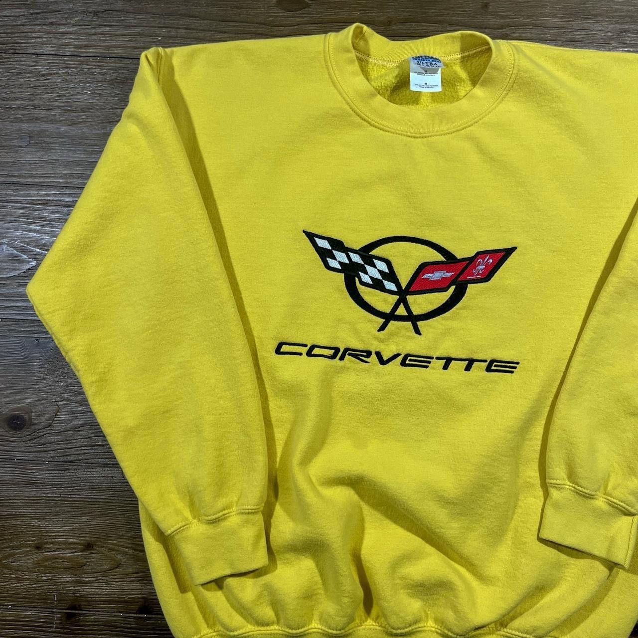 Chevrolet × Gildan × Vintage Vintage Y2K Yellow Corvette Embroidered Sweatshirt Size US M / EU 48-50 / 2 - 2 Thumbnail