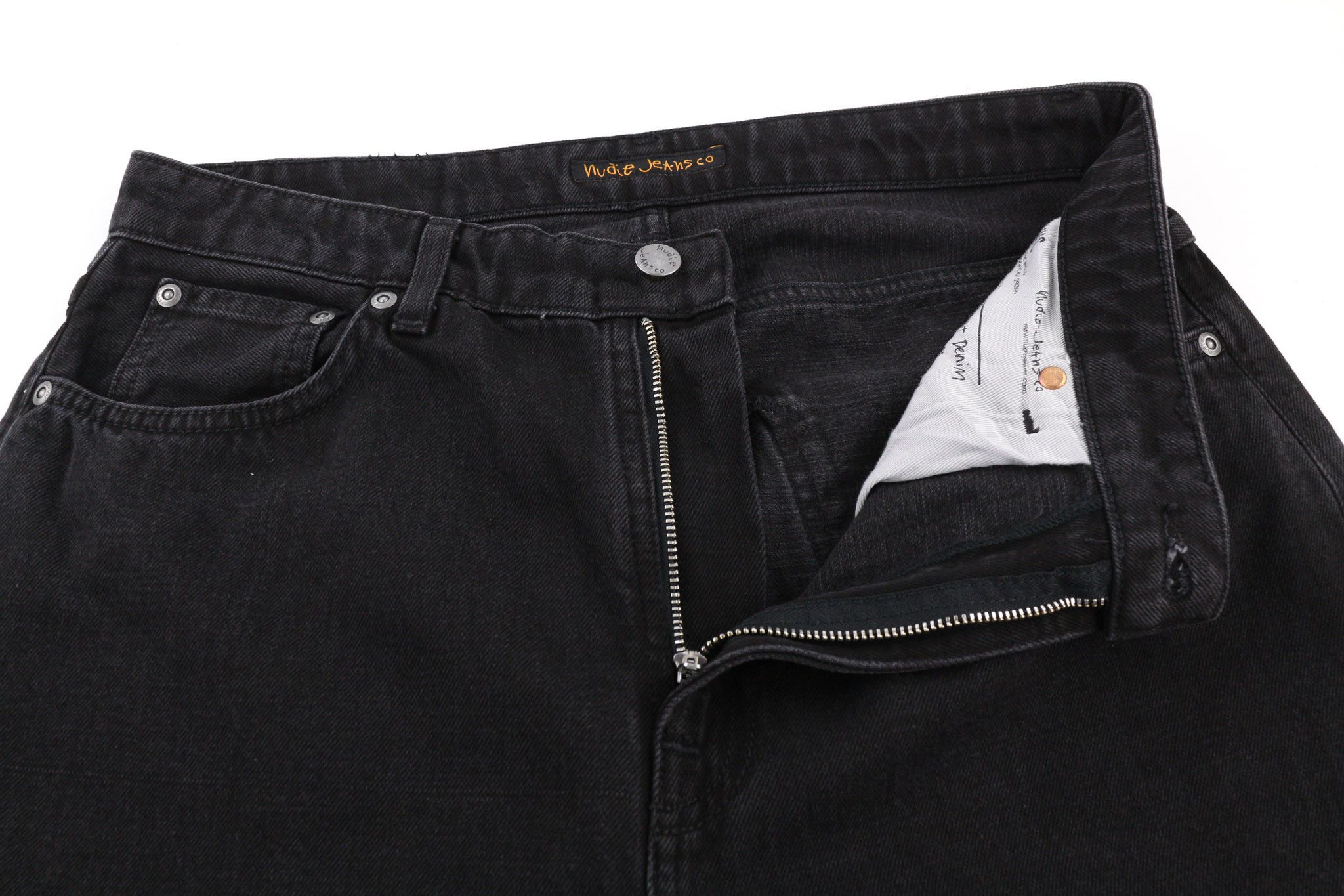 Nudie Jeans BREEZY BRITT W32/L30 Black Worn Zipper Cotton 80666 Size US 32 / EU 48 - 4 Thumbnail