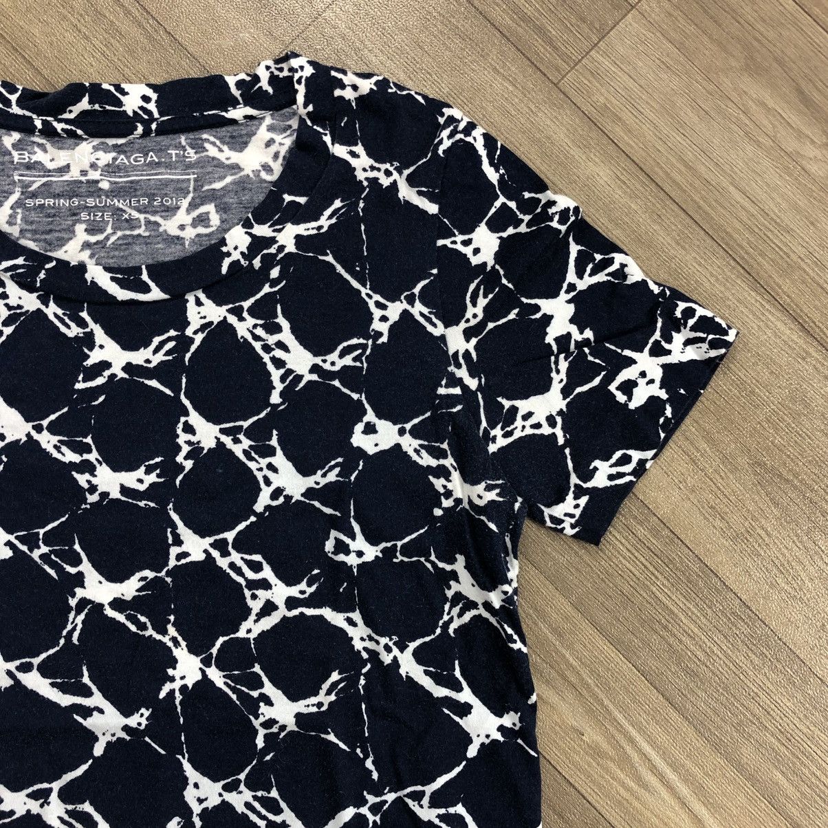 Balenciaga 🇵🇹 SS12 Balenciaga Paris Cracked Cotton Tshirt Size US XS / EU 42 / 0 - 4 Thumbnail