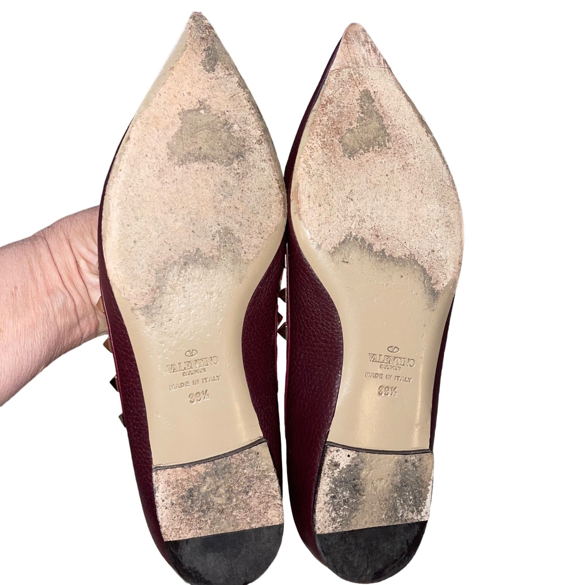 Valentino Valentino Garavan Womens Flats Size 9.5 Burgundy Size US 9.5 / IT 39.5 - 4 Thumbnail