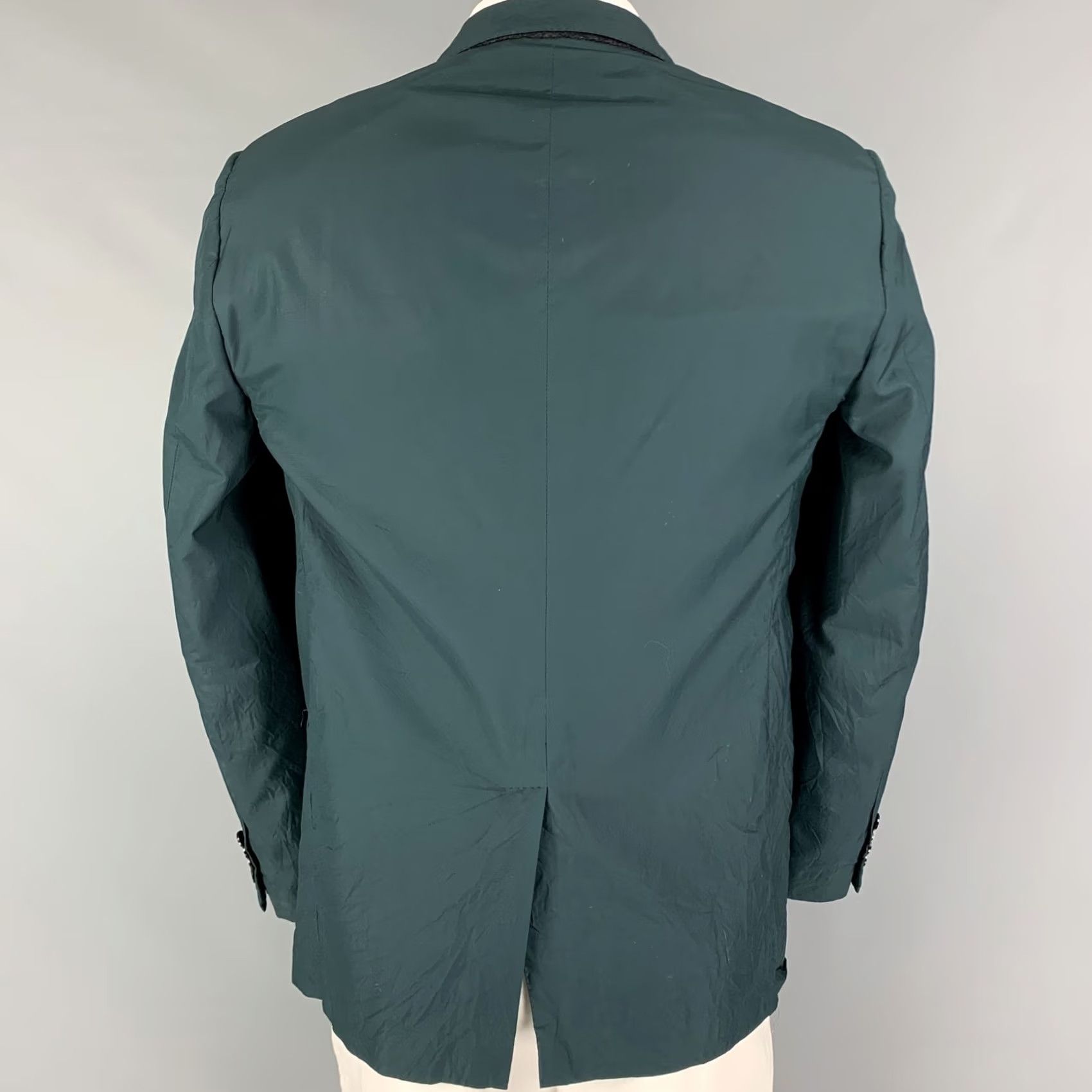 Lanvin LANVIN Sport Coat Size 42 Regular Emerald Wrinkled Silk Notch Lapel Size US XS / EU 42 / 0 - 3 Thumbnail