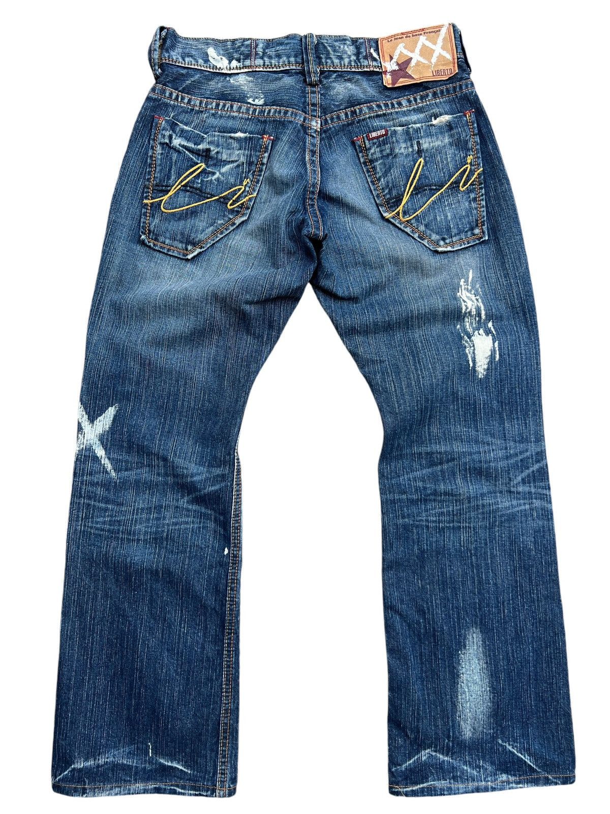 Japanese Brand Liberto Japan Paint Splatter Distressed Denim Jeans 30x27 Size 30" / US 8 / IT 44 - 3 Thumbnail