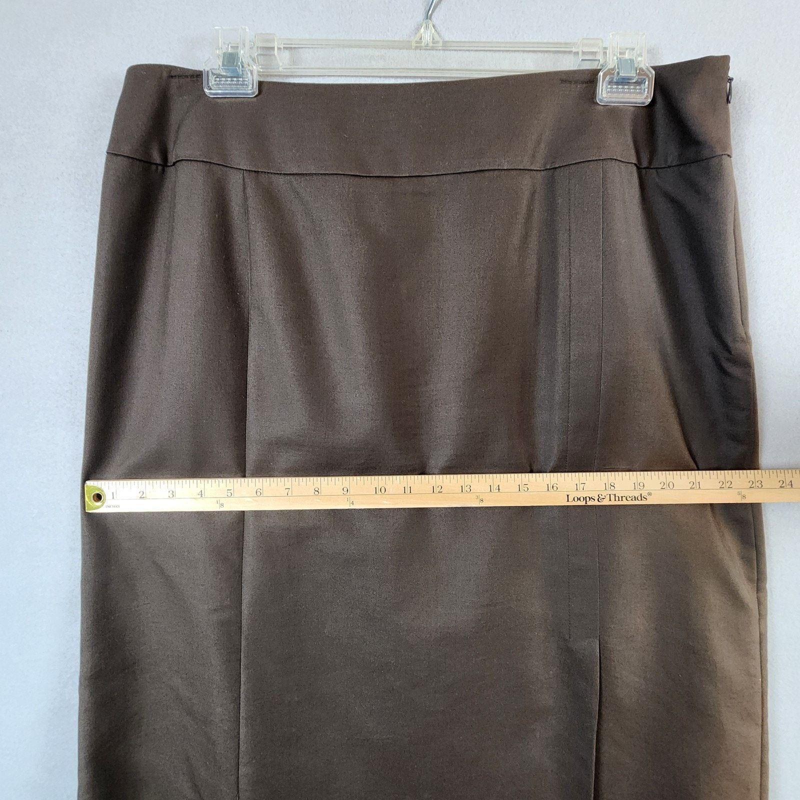 Other Kate Hill Straight Skirt Women’s Size 16 Brown Cotton/Silk Size 38" / US 16 / IT 52 - 4 Thumbnail