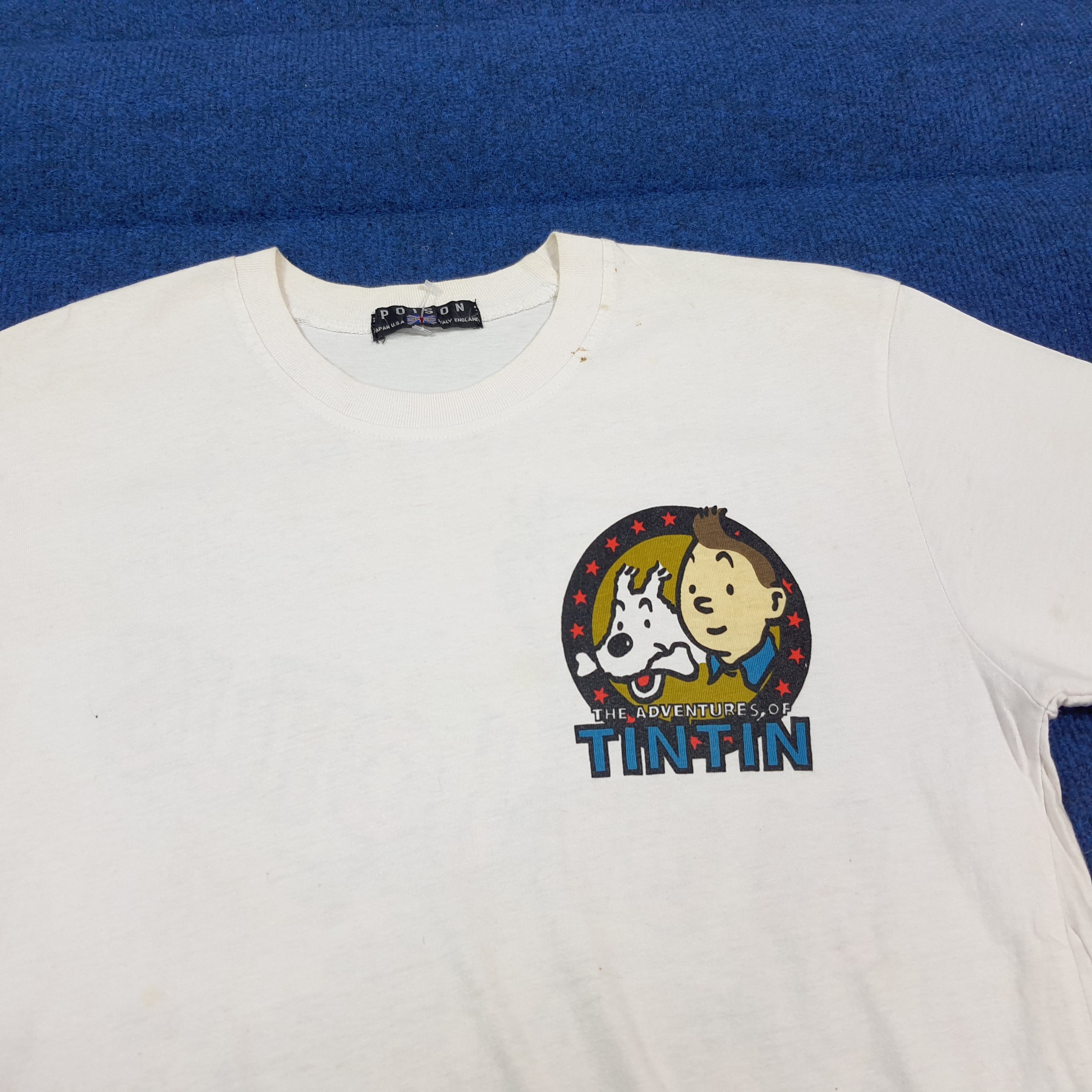 Vintage Vintage Adventure of Tintin Graphic Cartoon Tshirt C299N47 Size US M / EU 48-50 / 2 - 4 Thumbnail