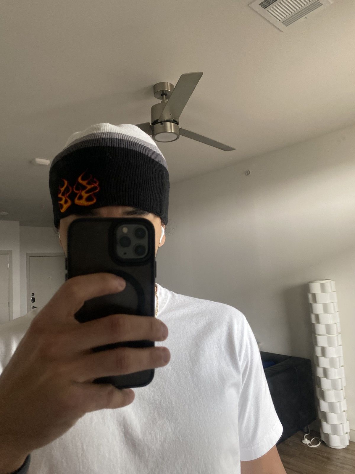 Vintage Y2K Flame Skater Skully Beanie Size ONE SIZE - 4 Thumbnail