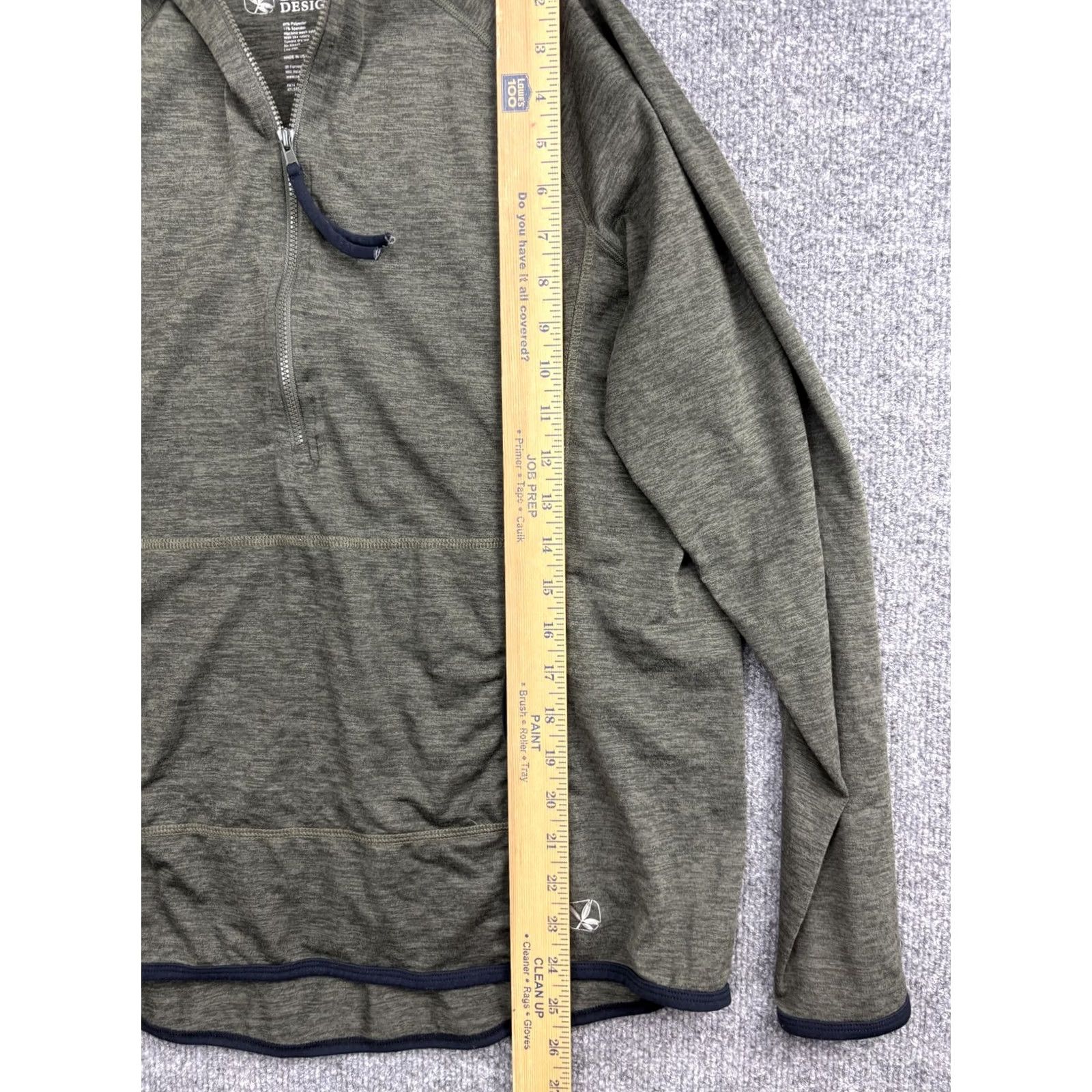 Vintage Carve Designs Hoodie Shirt Womens XL Green 1/2 Zip Lightweight Raglan Pockets Size XL / US 12-14 / IT 48-50 - 3 Thumbnail