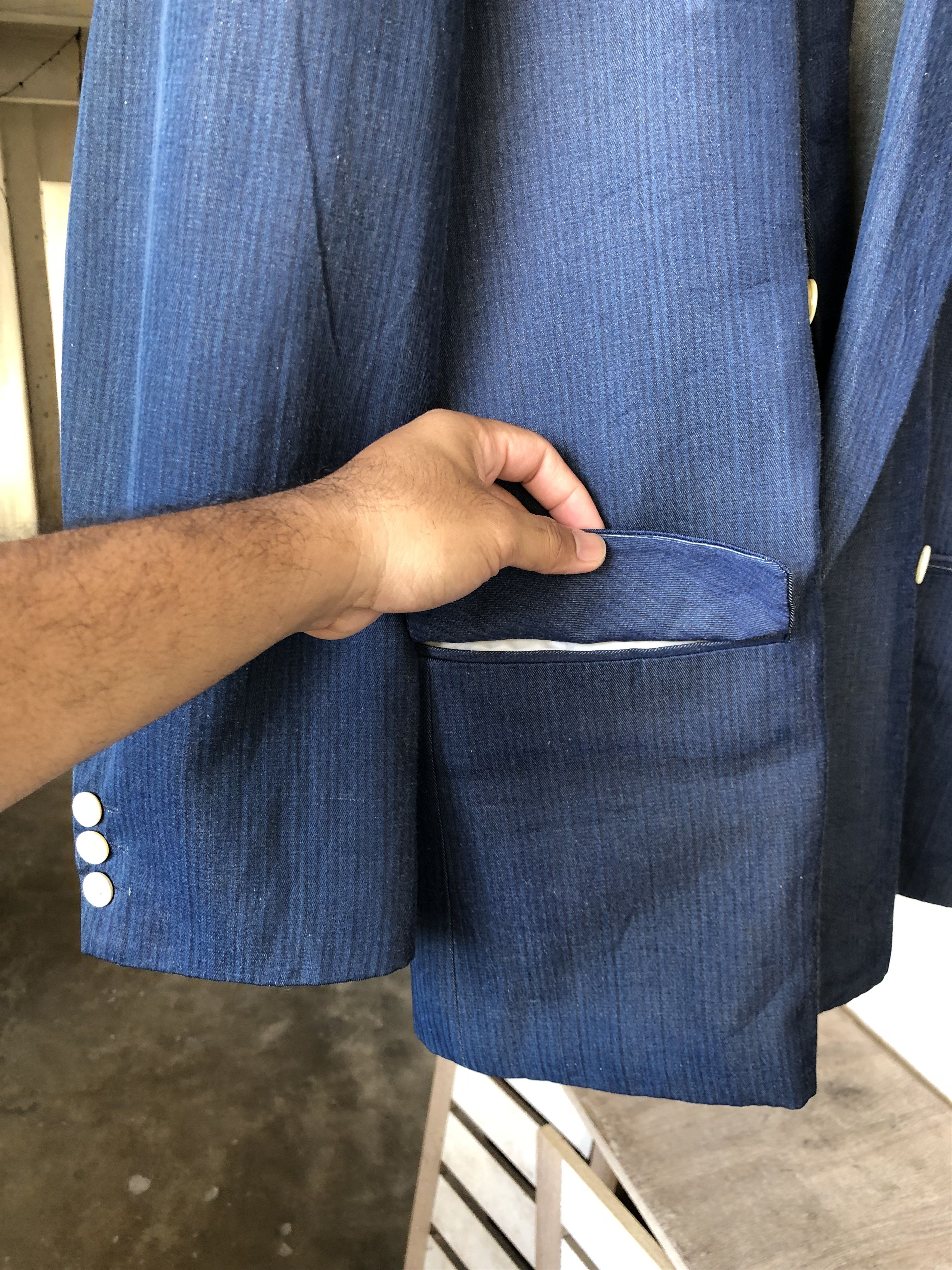 Comme des Garcons Amekaji❗️Comme des Garcons Homme Plus Faded Denim Blazer Size US M / EU 48-50 / 2 - 10 Thumbnail