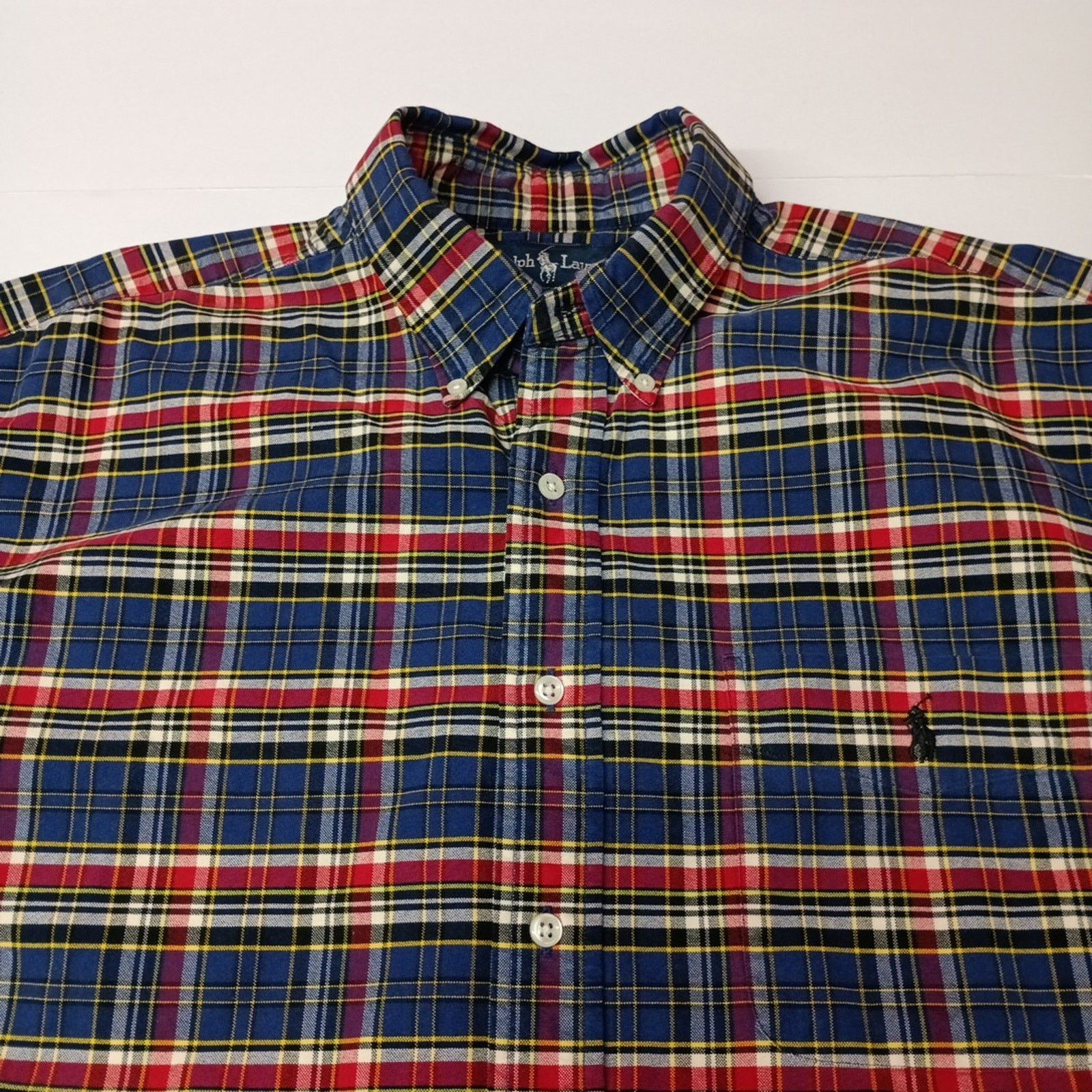 Ralph Lauren Ralph Lauren Big Shirt Men's L Red Blue Plaid Black Pony Size US L / EU 52-54 / 3 - 3 Thumbnail