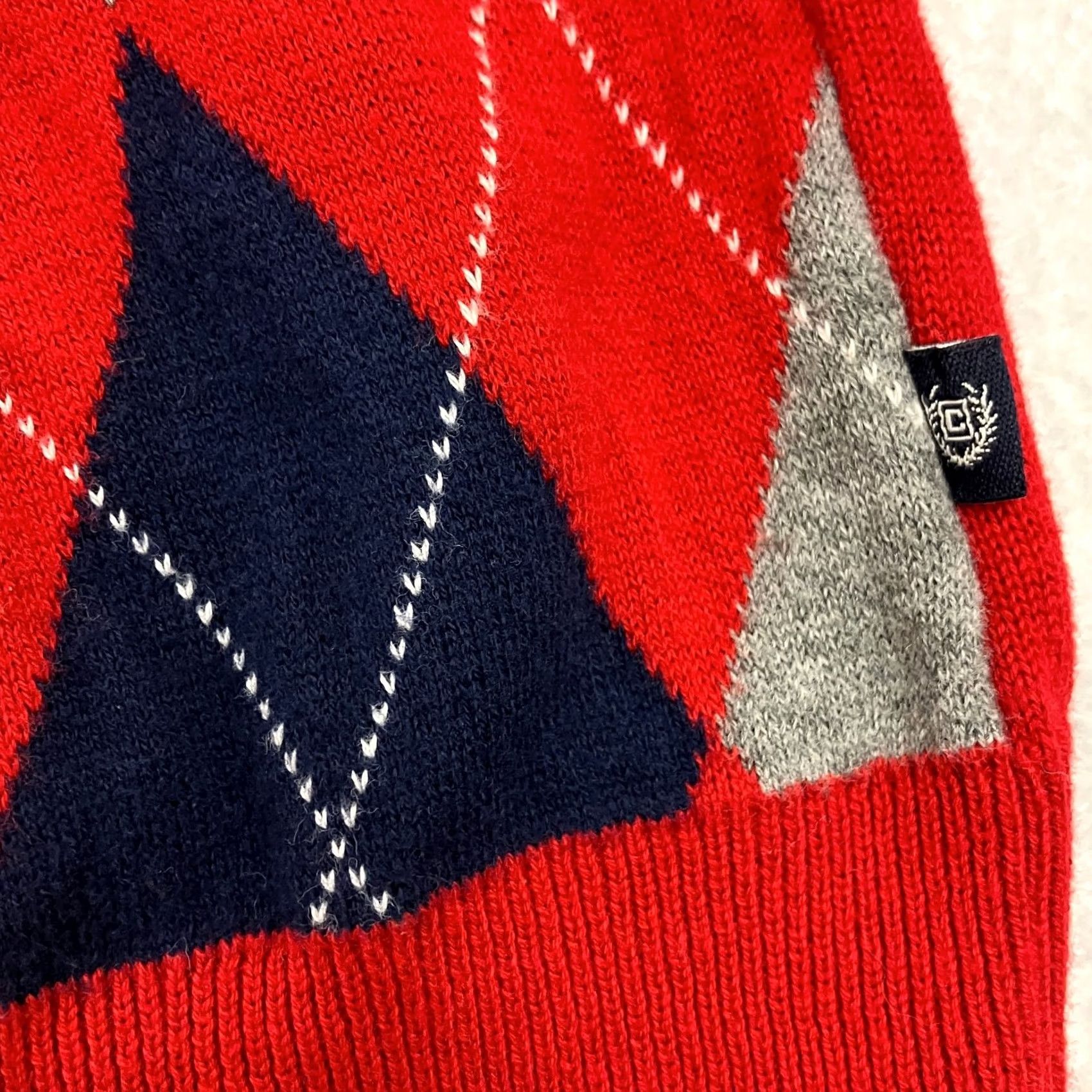 Chaps Chaps Vest XL Argyle Red Navy Grey V Neck Cotton Knit Shirt/Presenter: Jumper? Size US XL / EU 56 / 4 - 4 Thumbnail