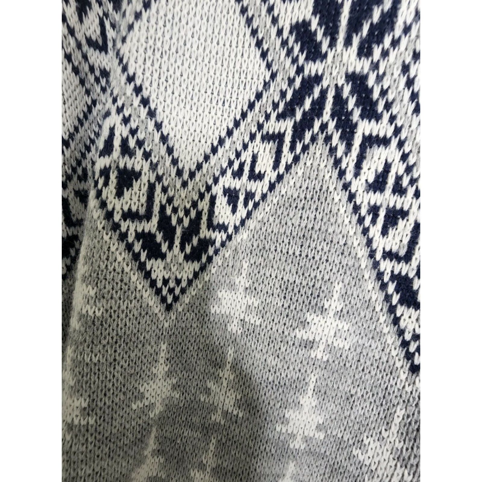 Vintage VINTAGE Womens M Sweater Pullover Crew Neck Grey Blue Acrylic Made in England Geometric Knit 1990s Mens Womens Size M / US 6-8 / IT 42-44 - 3 Thumbnail