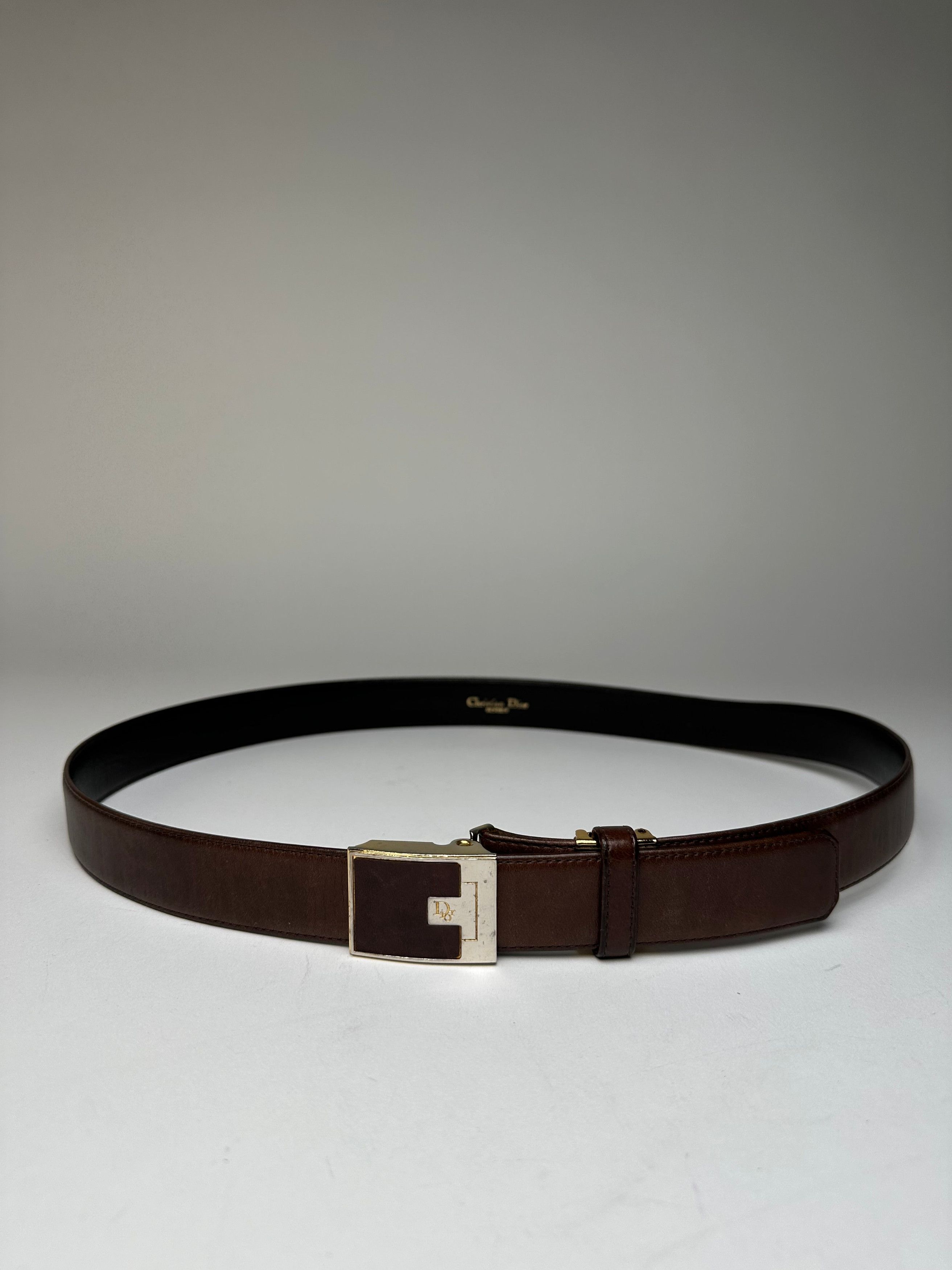 Dior Vintage Snake Emblossed Leather Belt Brown Size ONE SIZE - 1 Thumbnail