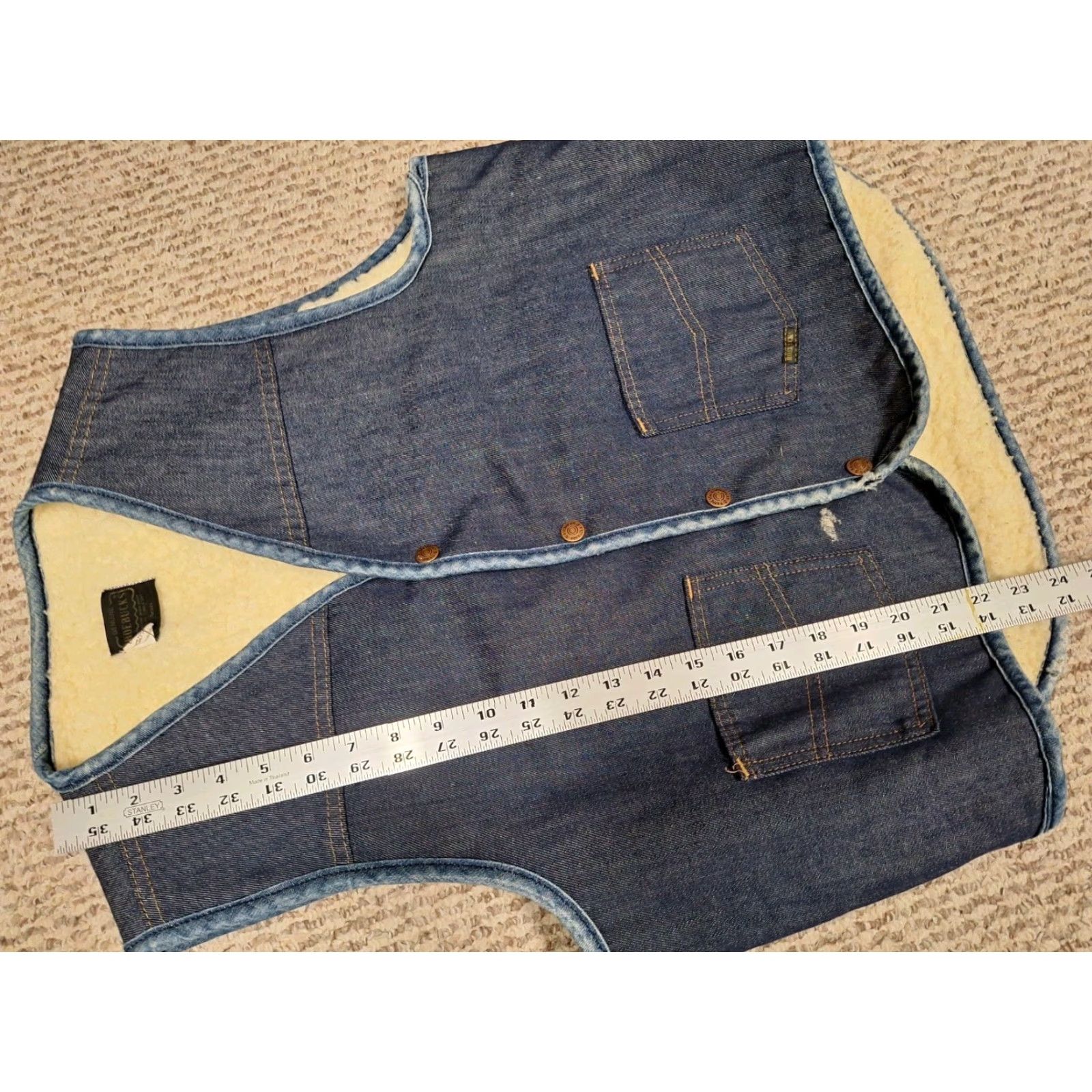 Sears VINTAGE Sears Roebucks Vest L Denim Sherpa Lined Western 70s Distressed Grunge Size US L / EU 52-54 / 3 - 6 Thumbnail