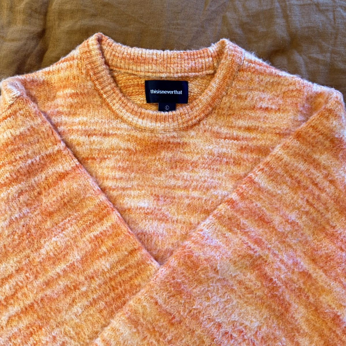thisisneverthat thisisneverthat Static Knit Sweater (orange) Size US L / EU 52-54 / 3 - 2 Thumbnail
