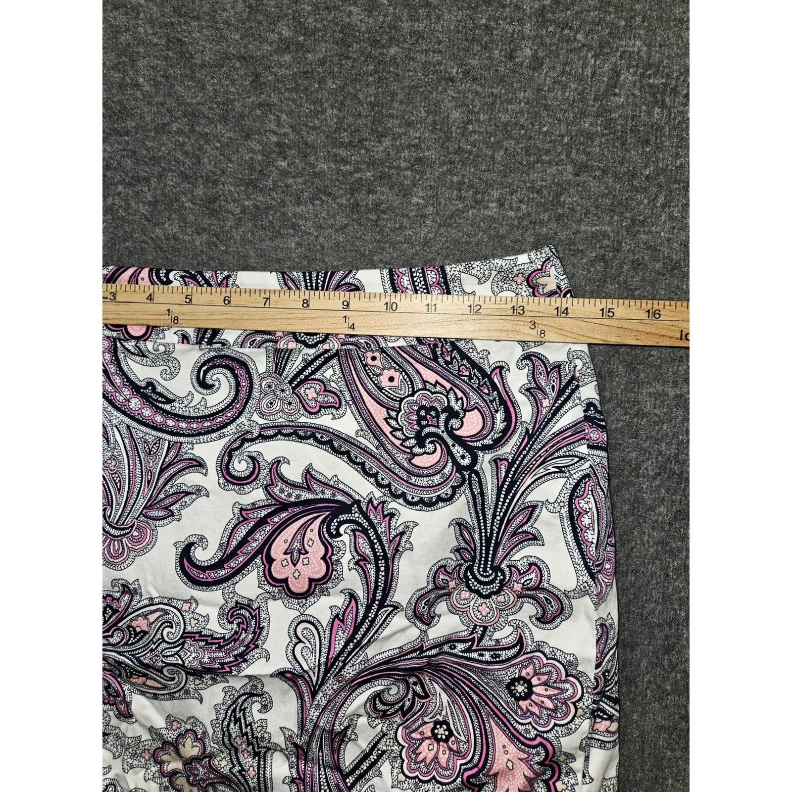 Ann Taylor Ann Taylor Skirt Womens 2P Petite Multicolor Paisley Stretch Lined Career Pencil 19in Waist 14in Zip Size 26" / US 2 / IT 38 - 4 Thumbnail