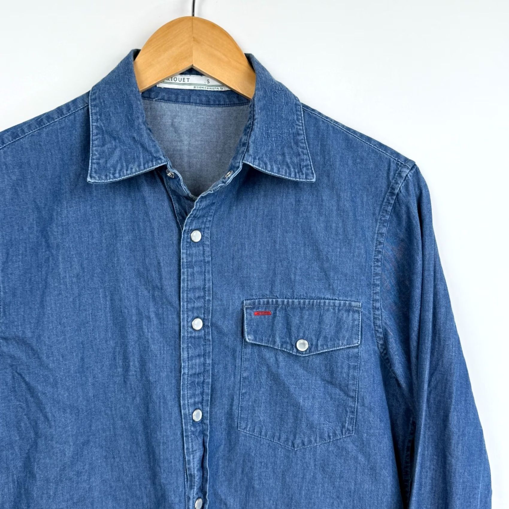 Vintage VINTAGE Criquet Shirt Mens S Blue Denim Western 90s Collared Button-Up Snap Chest 38 Regular Riot Pocket Mens Size US S / EU 44-46 / 1 - 5 Thumbnail