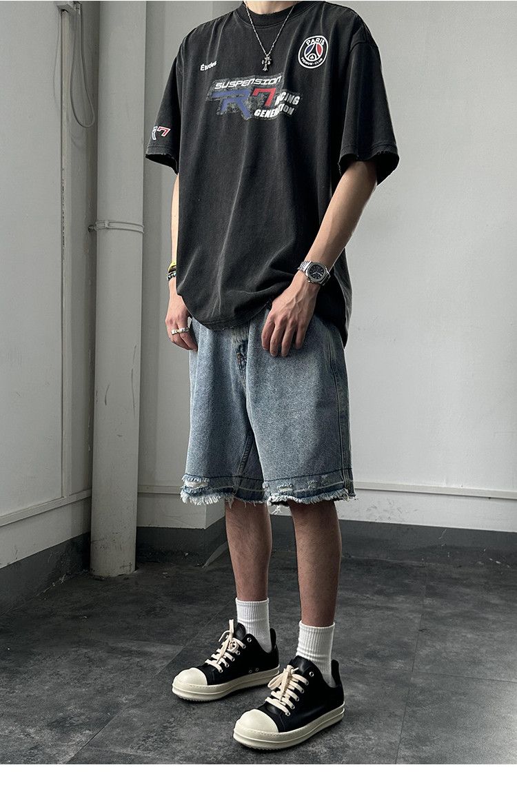 Japanese Brand × Vintage Vintage Ripped Raw Edge Denim Short Size US 29 - 3 Thumbnail