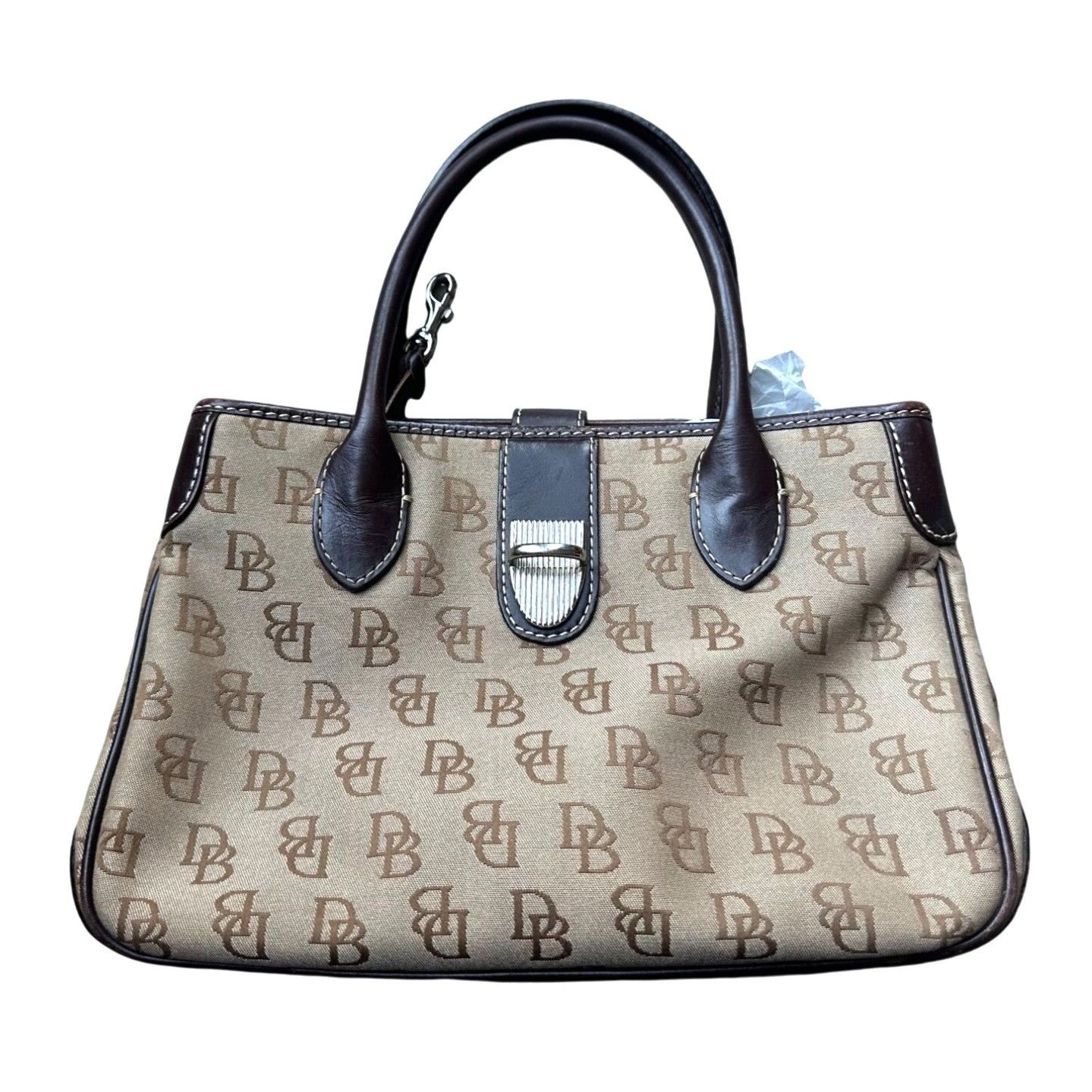Dooney & Bourke Dooney & Bourke Double Handle Signature Jacquard Tan Satchel Size ONE SIZE - 1 Thumbnail