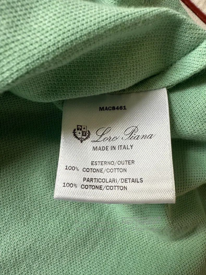 Loro Piana Loro Piana Light Green Short Sleeve Polo Shirt Size US M / EU 48-50 / 2 - 4 Thumbnail