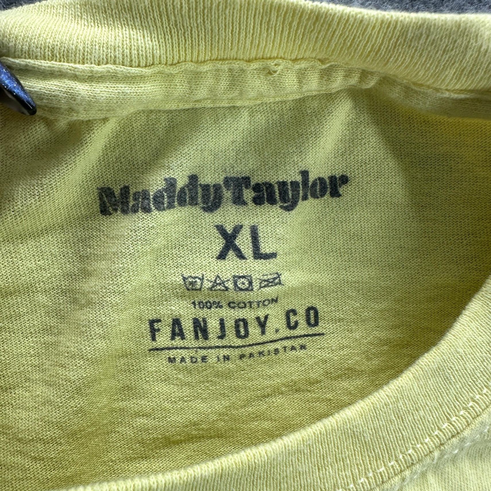 Vintage Fanjoy Maddy Taylor Men's T-Shirt XL Yellow Sun Graphic No Bad Days Cotton Tee Summer Casual Size US XL / EU 56 / 4 - 6 Thumbnail