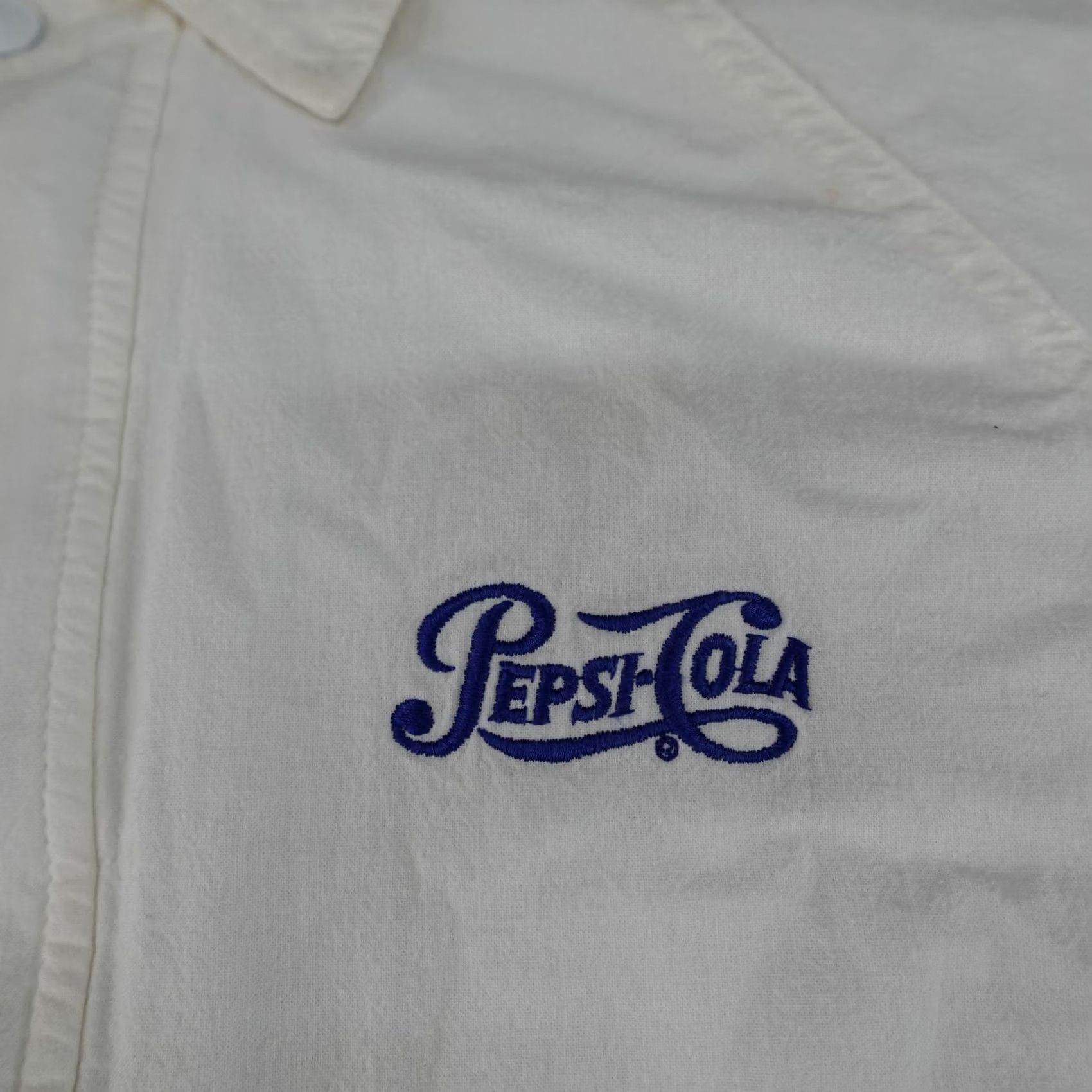 Vintage VINTAGE Pepsi Cola Bomber Jacket Mens M White 90s DM Apparel Snap Front Embroidered Logo Lined Pockets Elastic Waist Size US M / EU 48-50 / 2 - 5 Thumbnail
